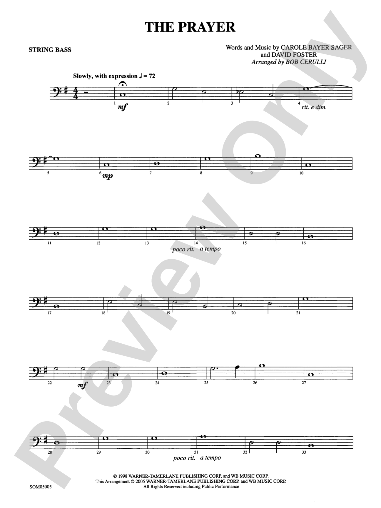 The Prayer: String Bass