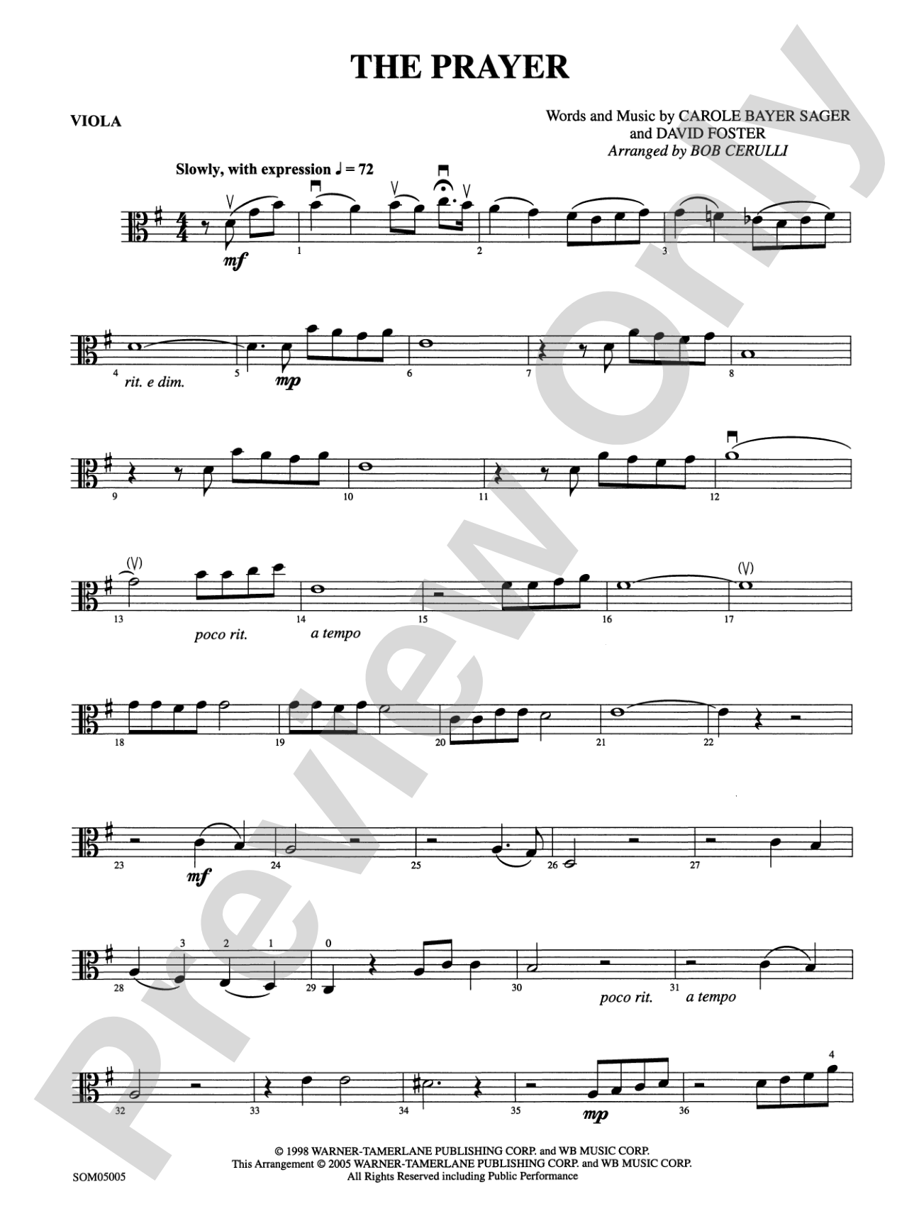 The Prayer: Viola