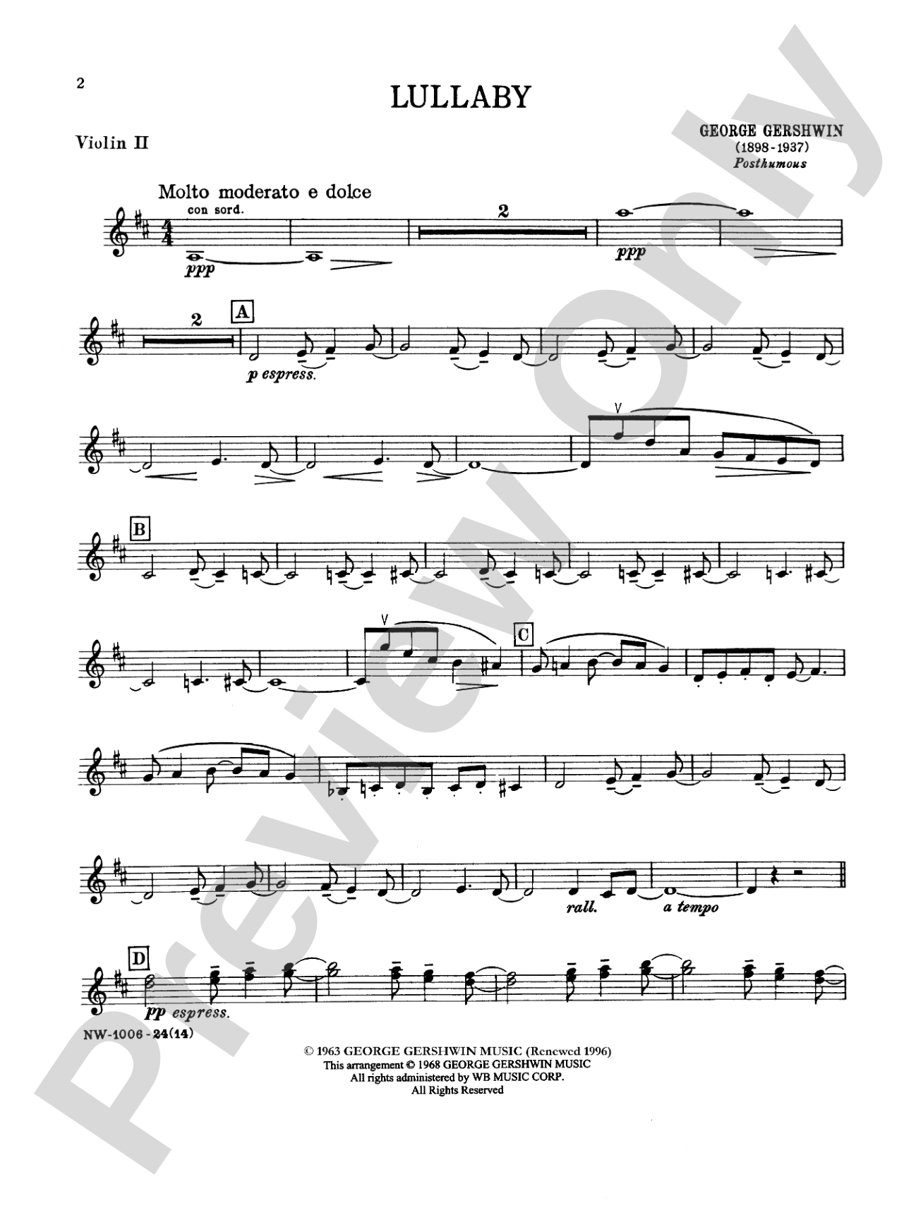 Lullaby: 2nd Violin