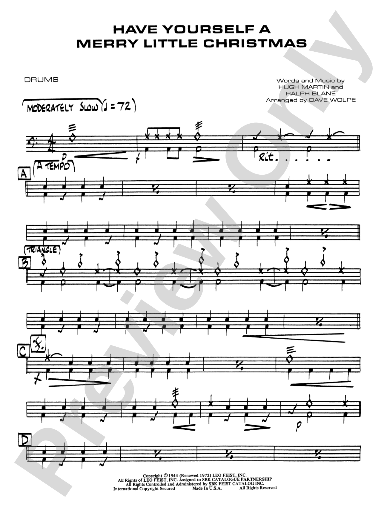Have Yourself a Merry Little Christmas: Drums