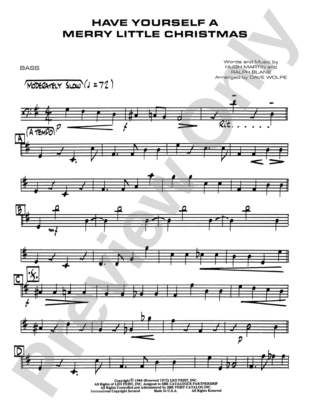 Have Yourself a Merry Little Christmas: String Bass