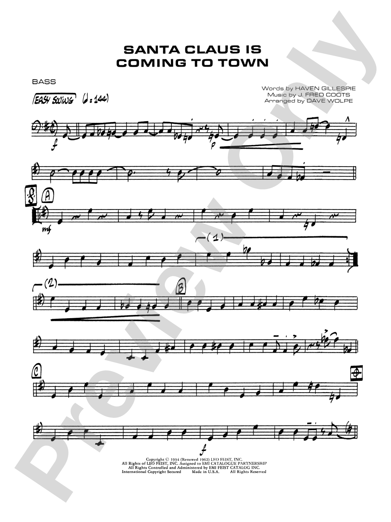 Santa Claus Is Coming to Town: String Bass