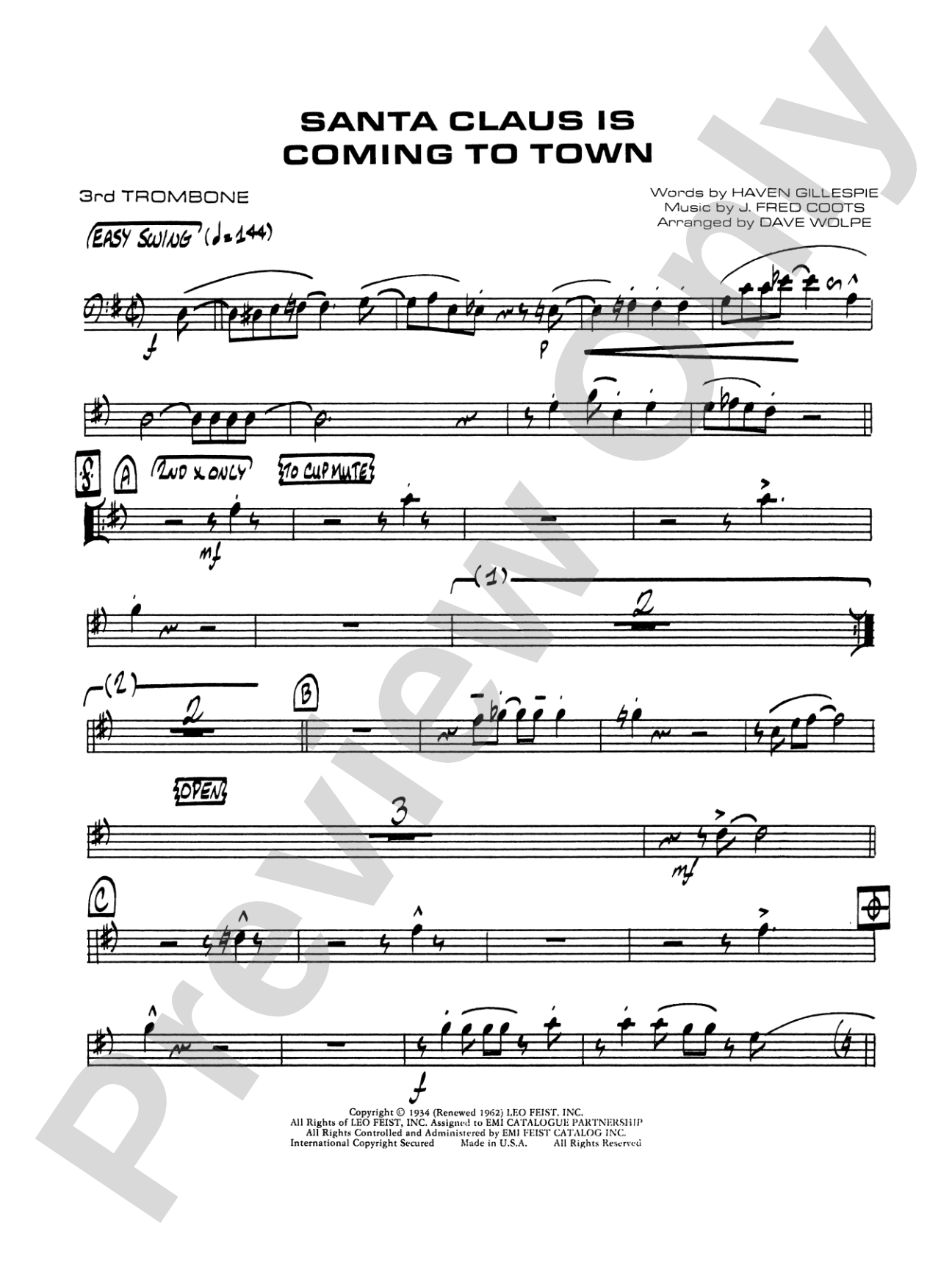 Santa Claus Is Coming to Town: 3rd Trombone