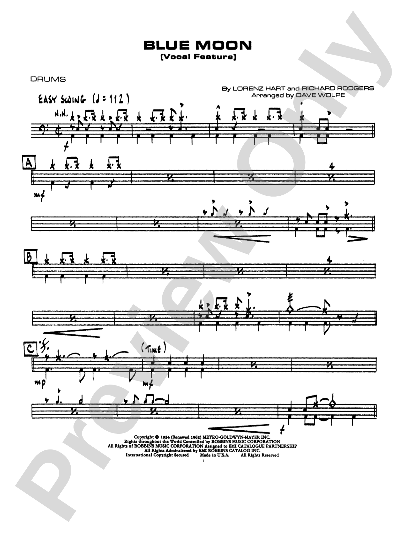 Blue Moon: Drums
