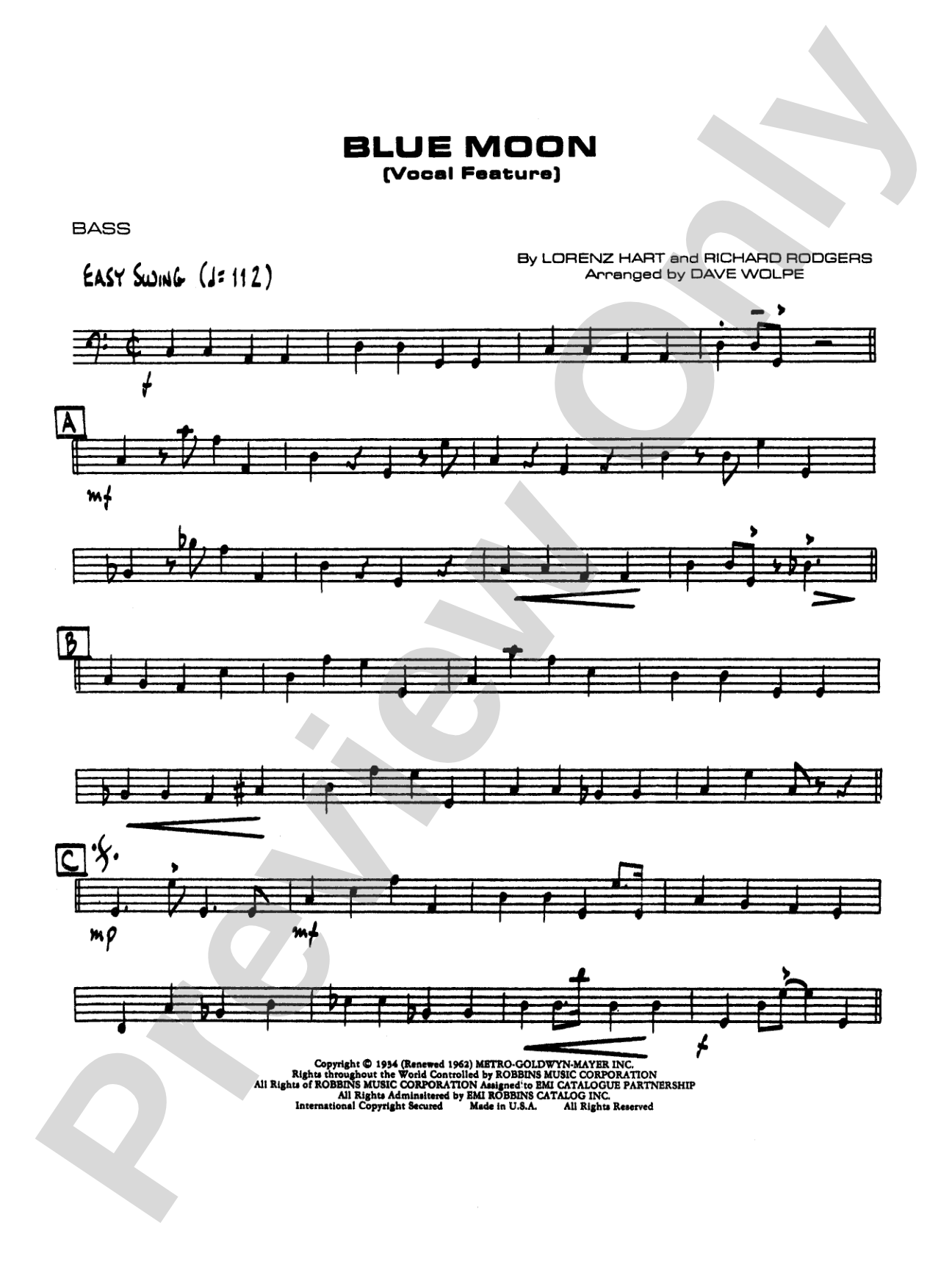 Blue Moon: String Bass