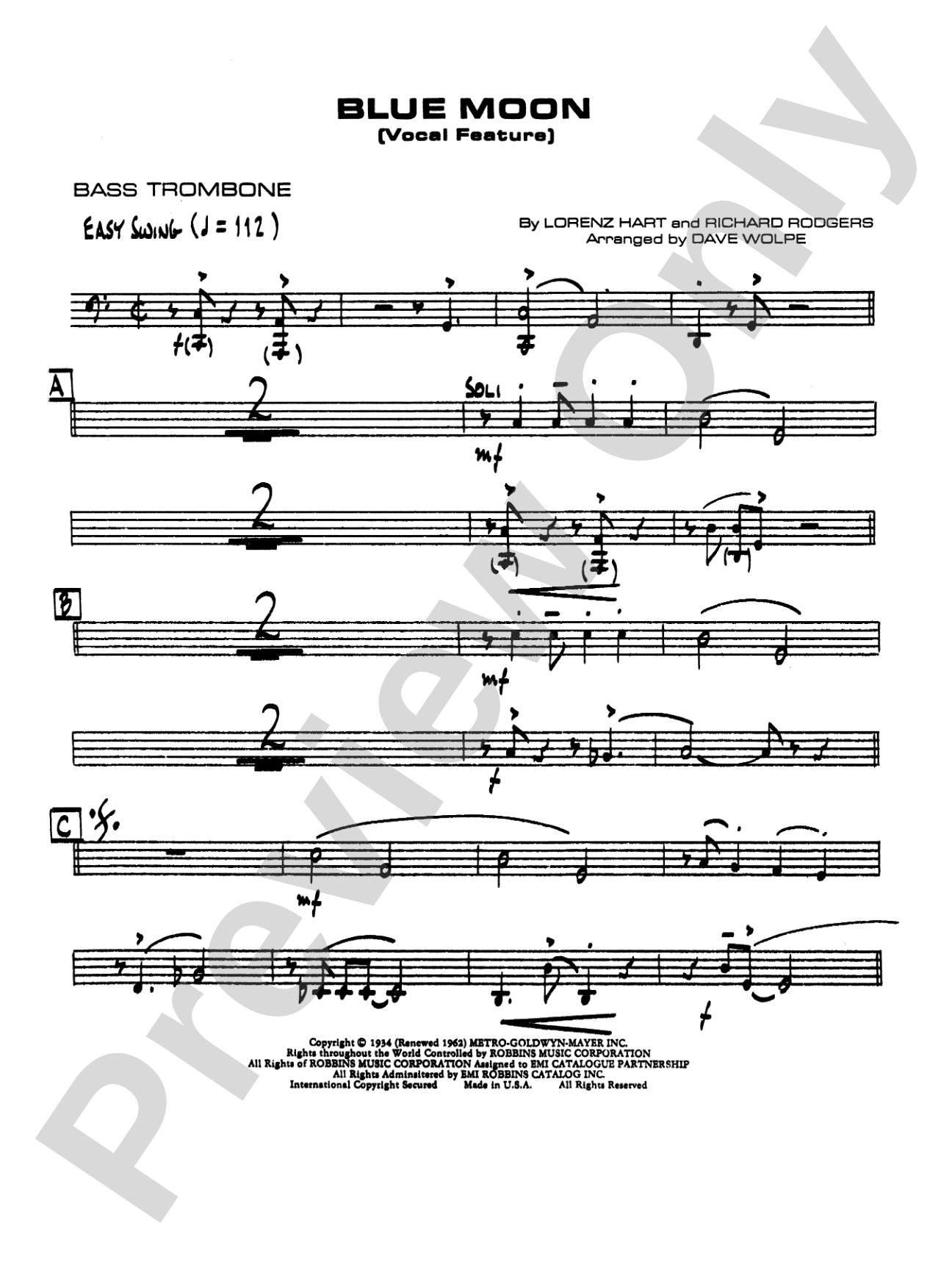 Blue Moon: 4th Trombone