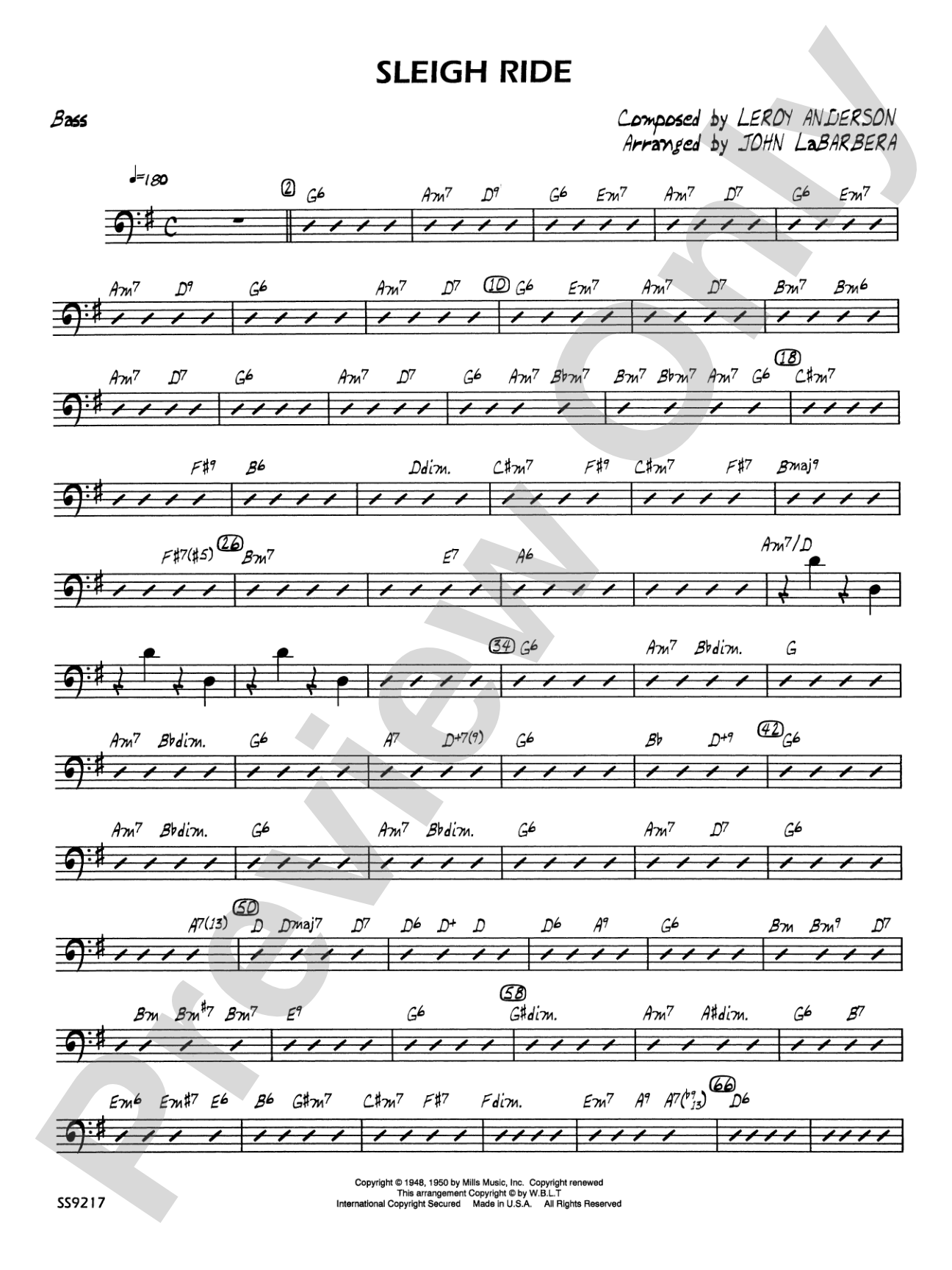 Sleigh Ride: String Bass