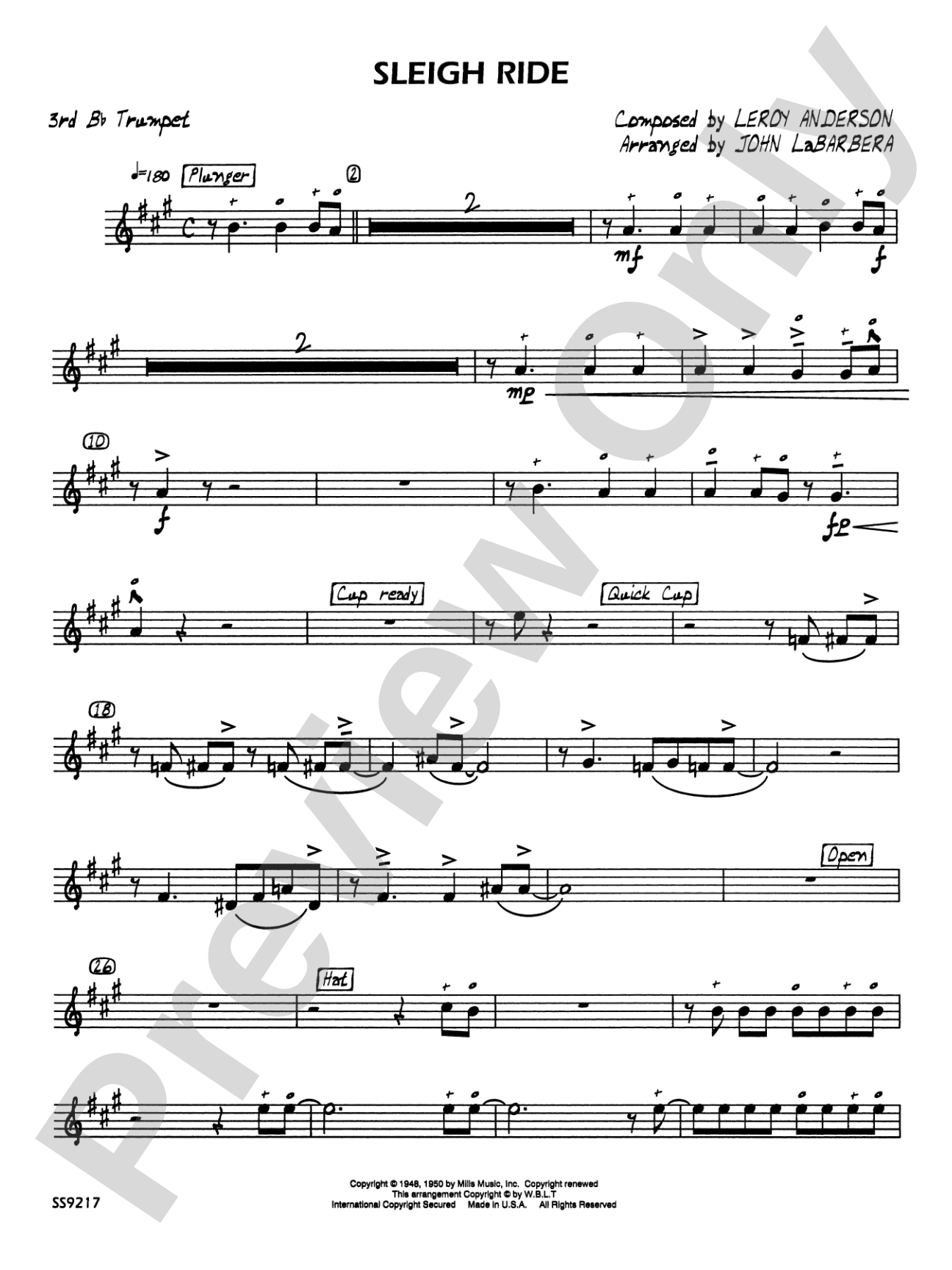 Sleigh Ride: 3rd B-flat Trumpet