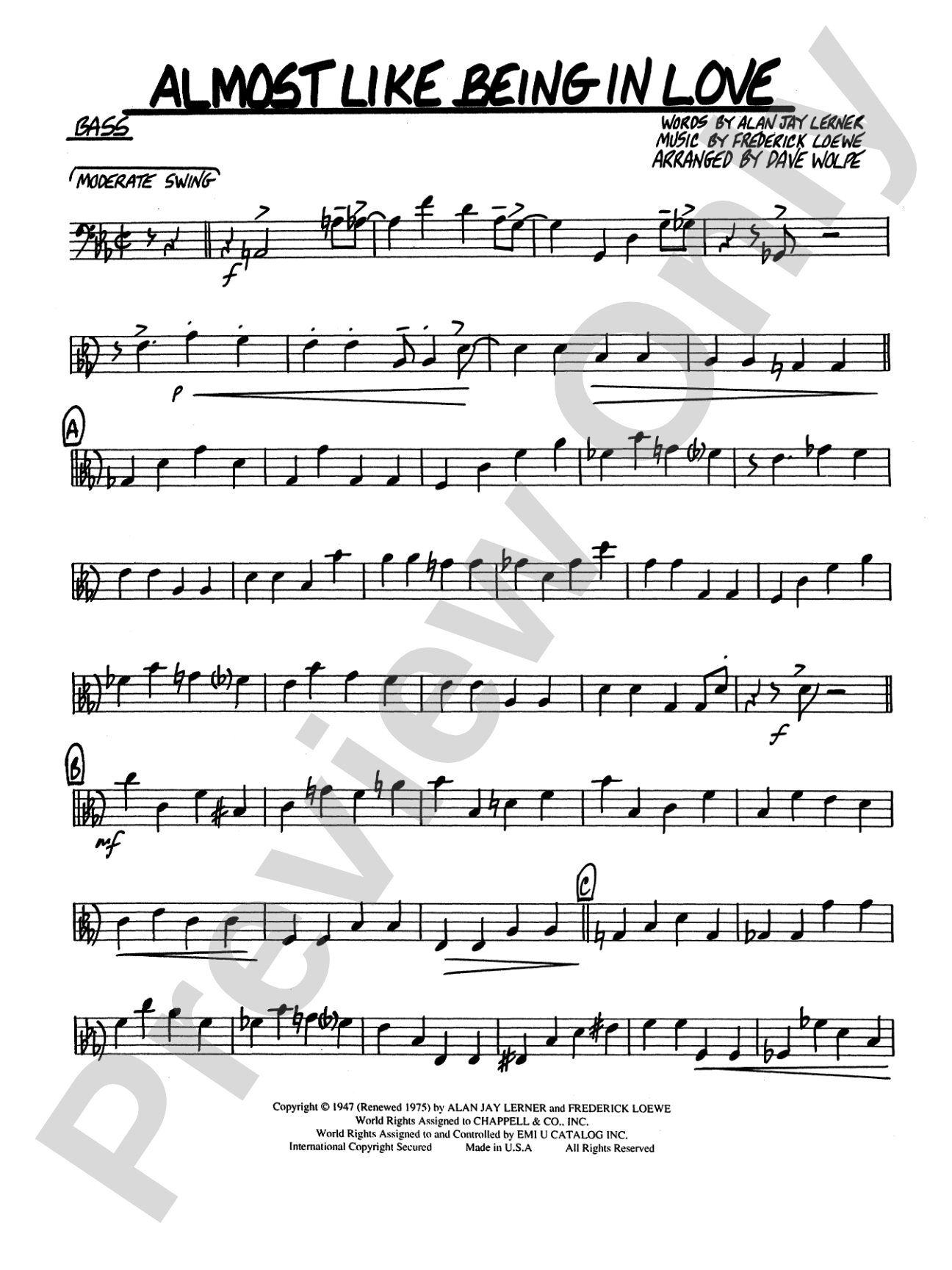Almost Like Being in Love: String Bass