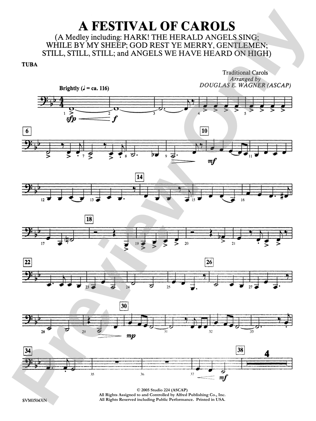 A Festival of Carols (A Medley): Tuba: Choral Instrumental Parts