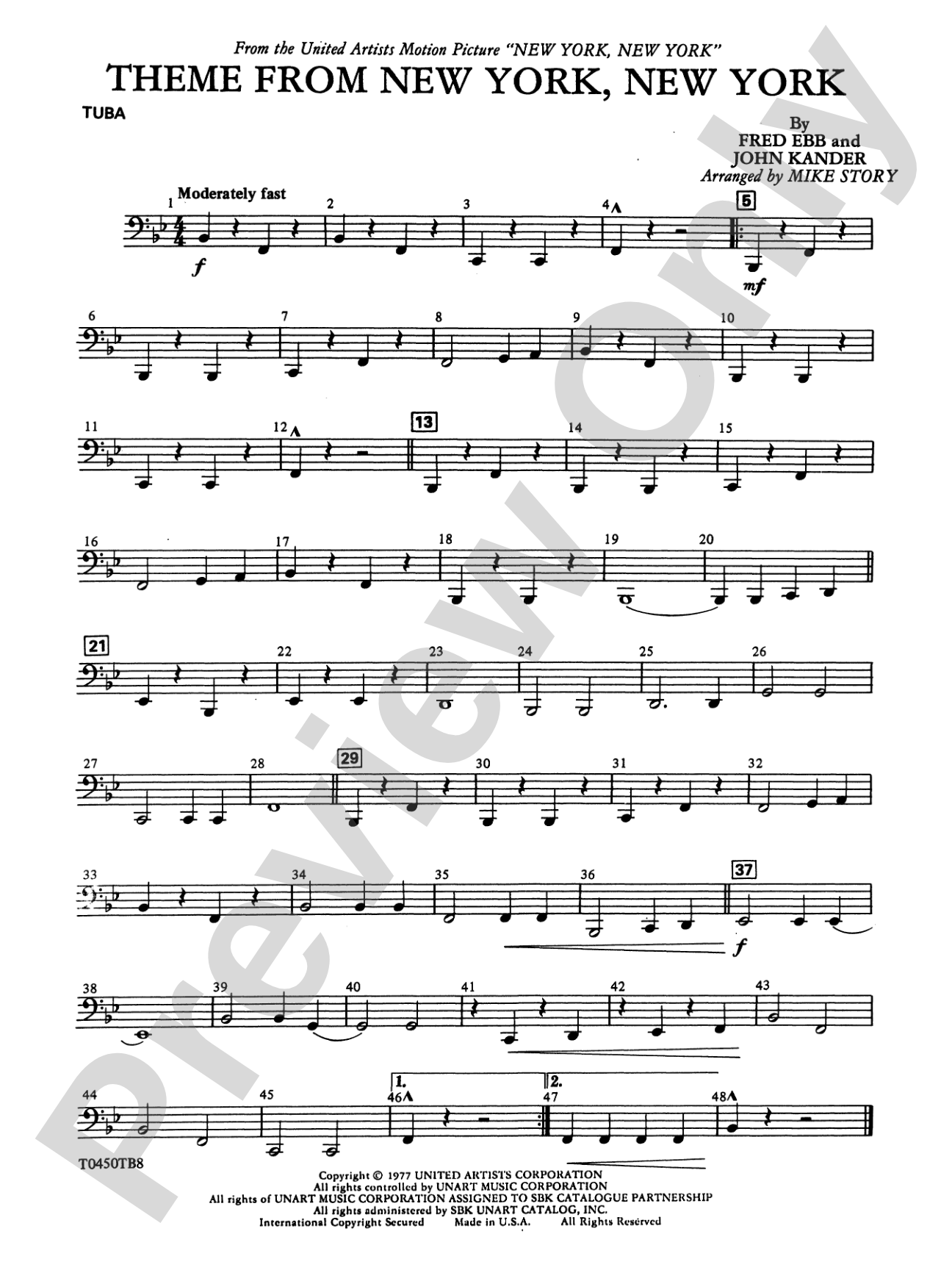 New York, New York, Theme from: Tuba