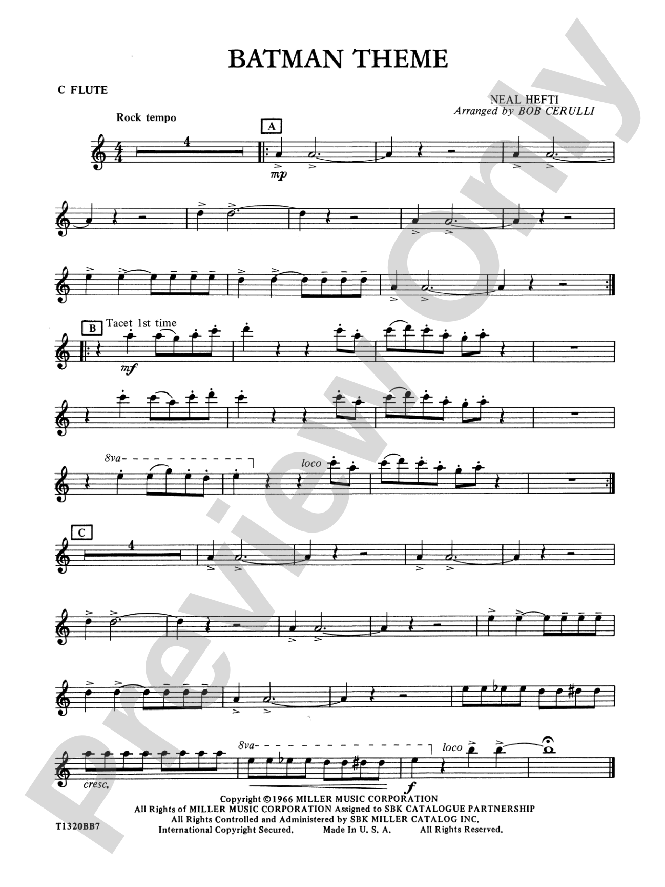 Batman Theme: Flute