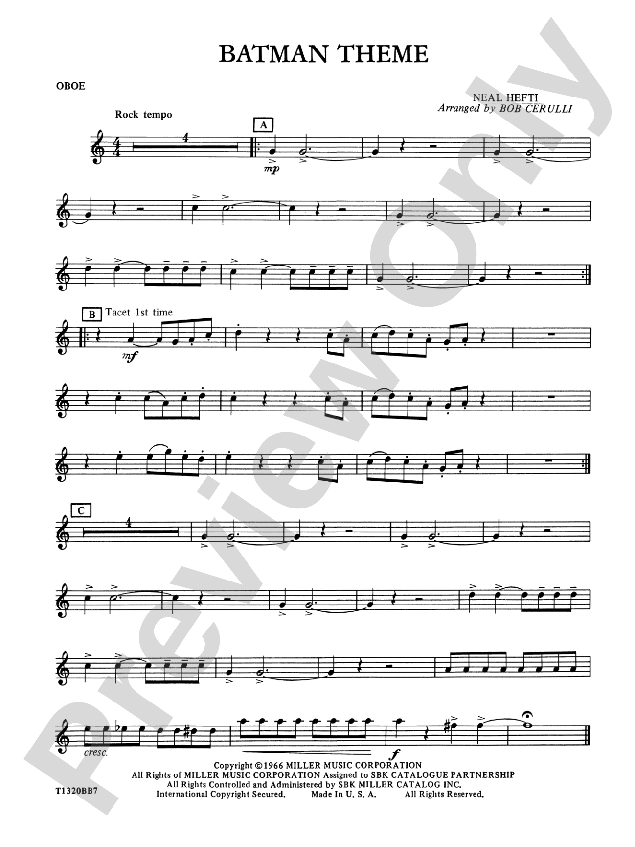 Batman Theme: Oboe