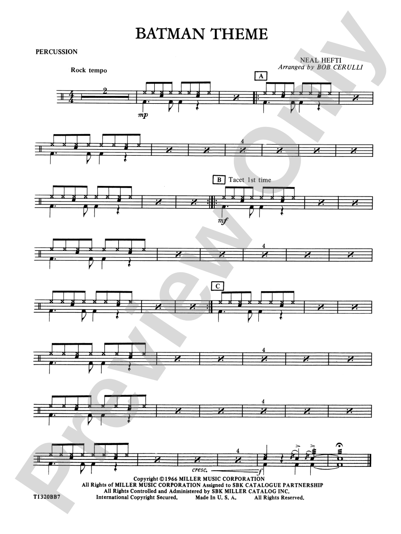 Batman Theme: 1st Percussion