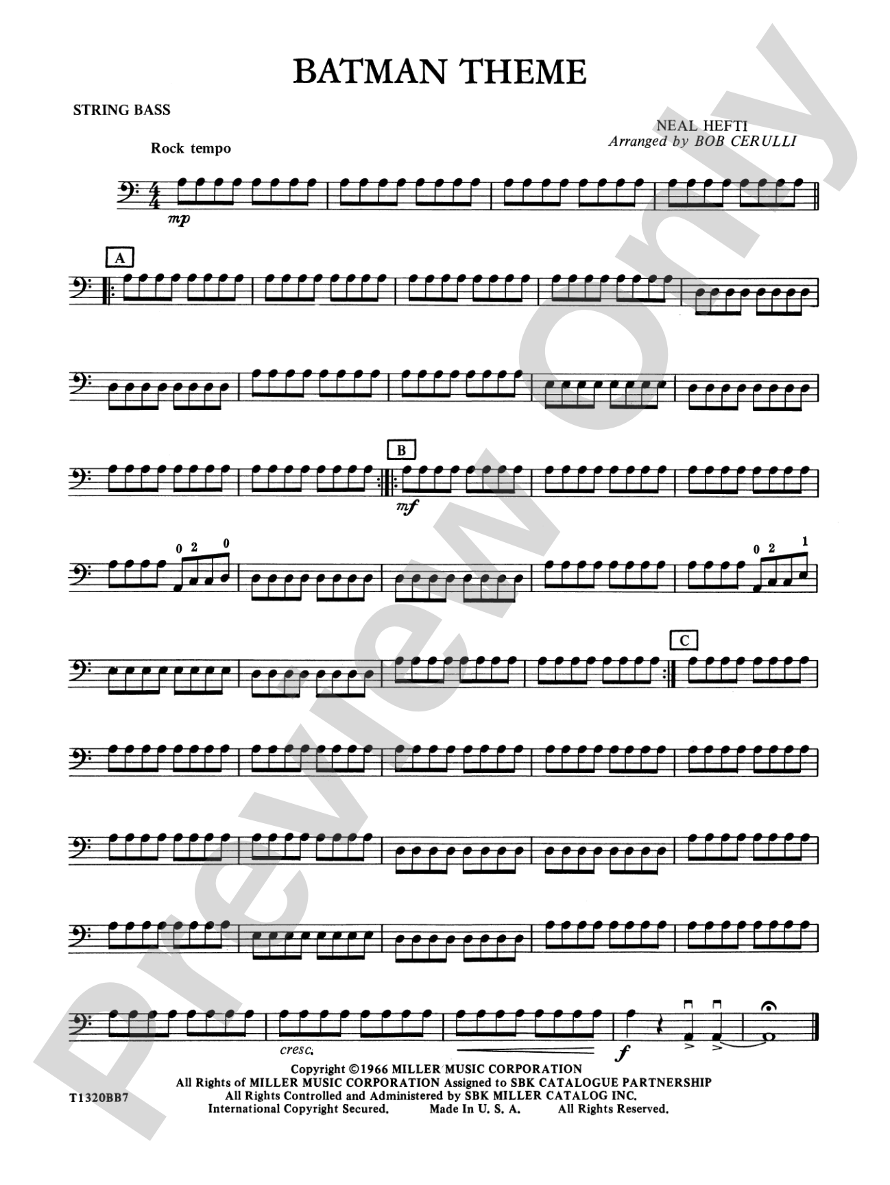 Batman Theme: String Bass