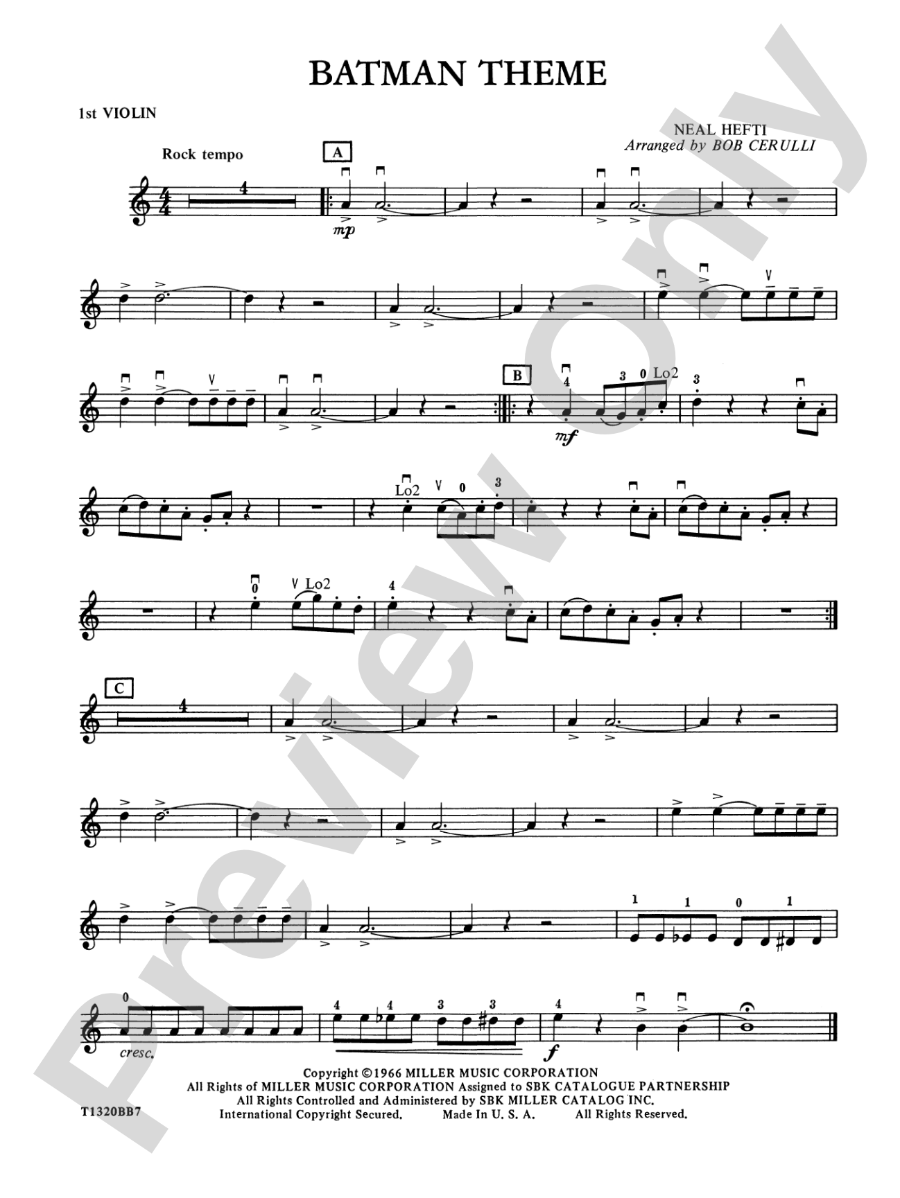 Batman Theme: 1st Violin