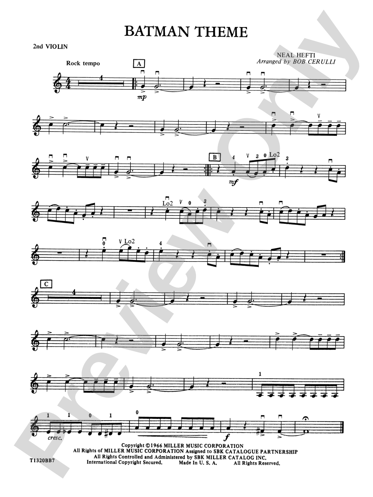 Batman Theme: 2nd Violin