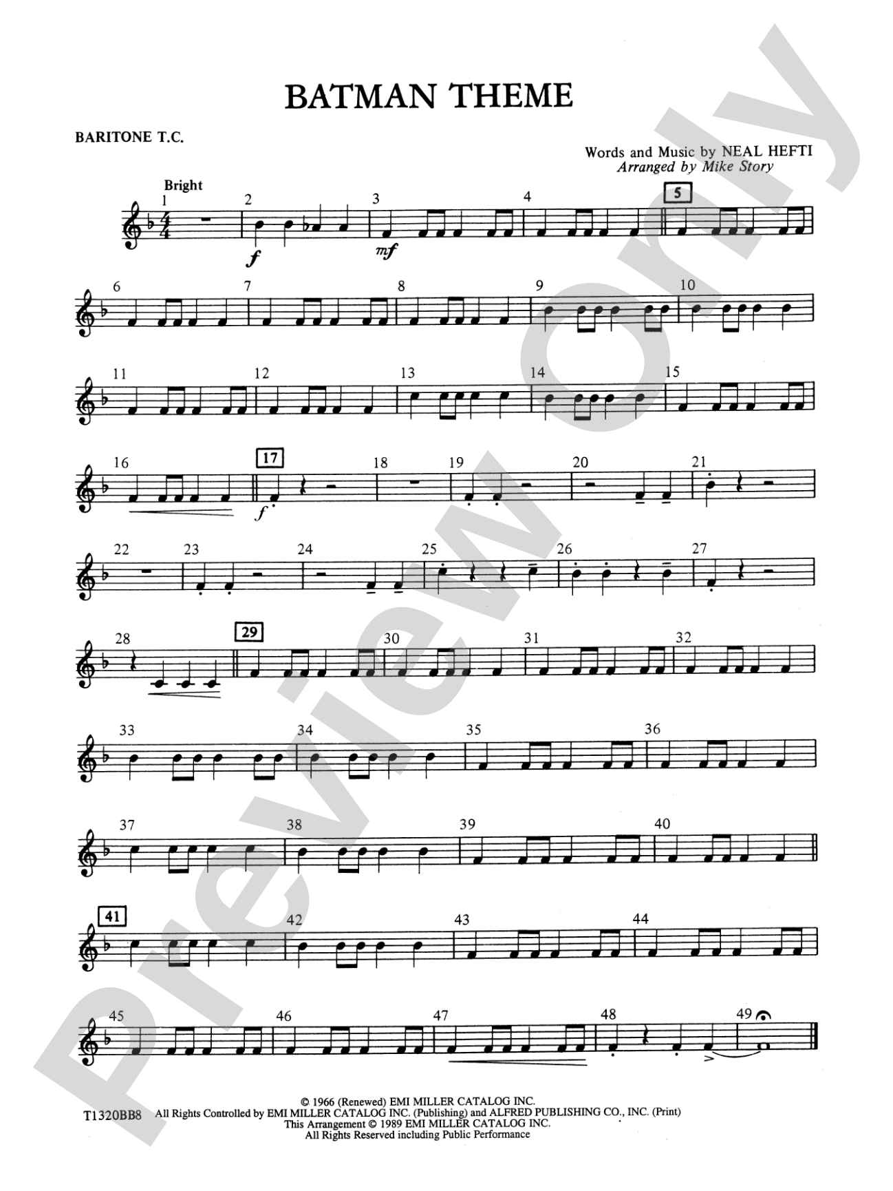 Batman Theme (from the Original TV Series): Baritone T.C.