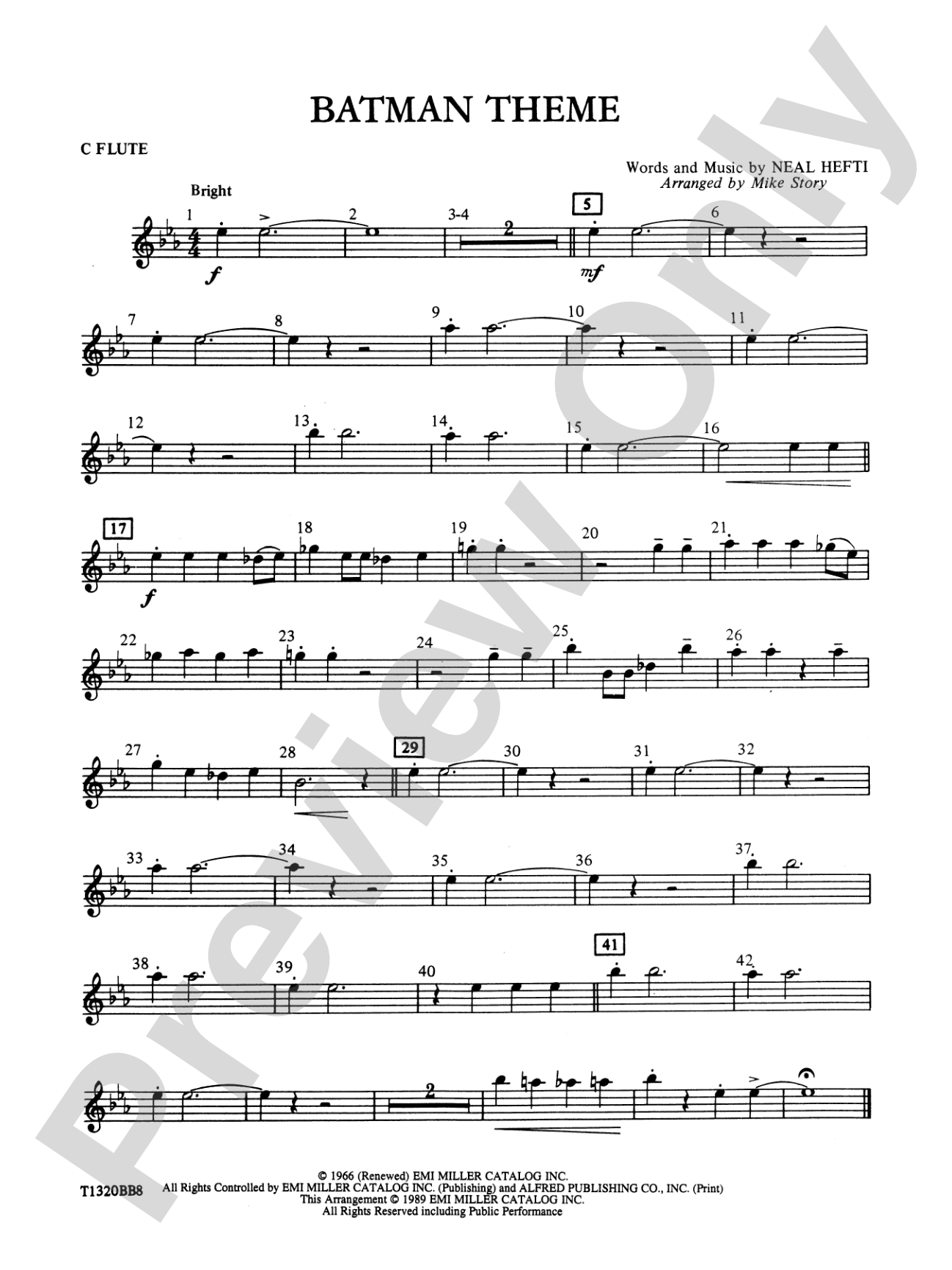 Batman Theme (from the Original TV Series): Flute