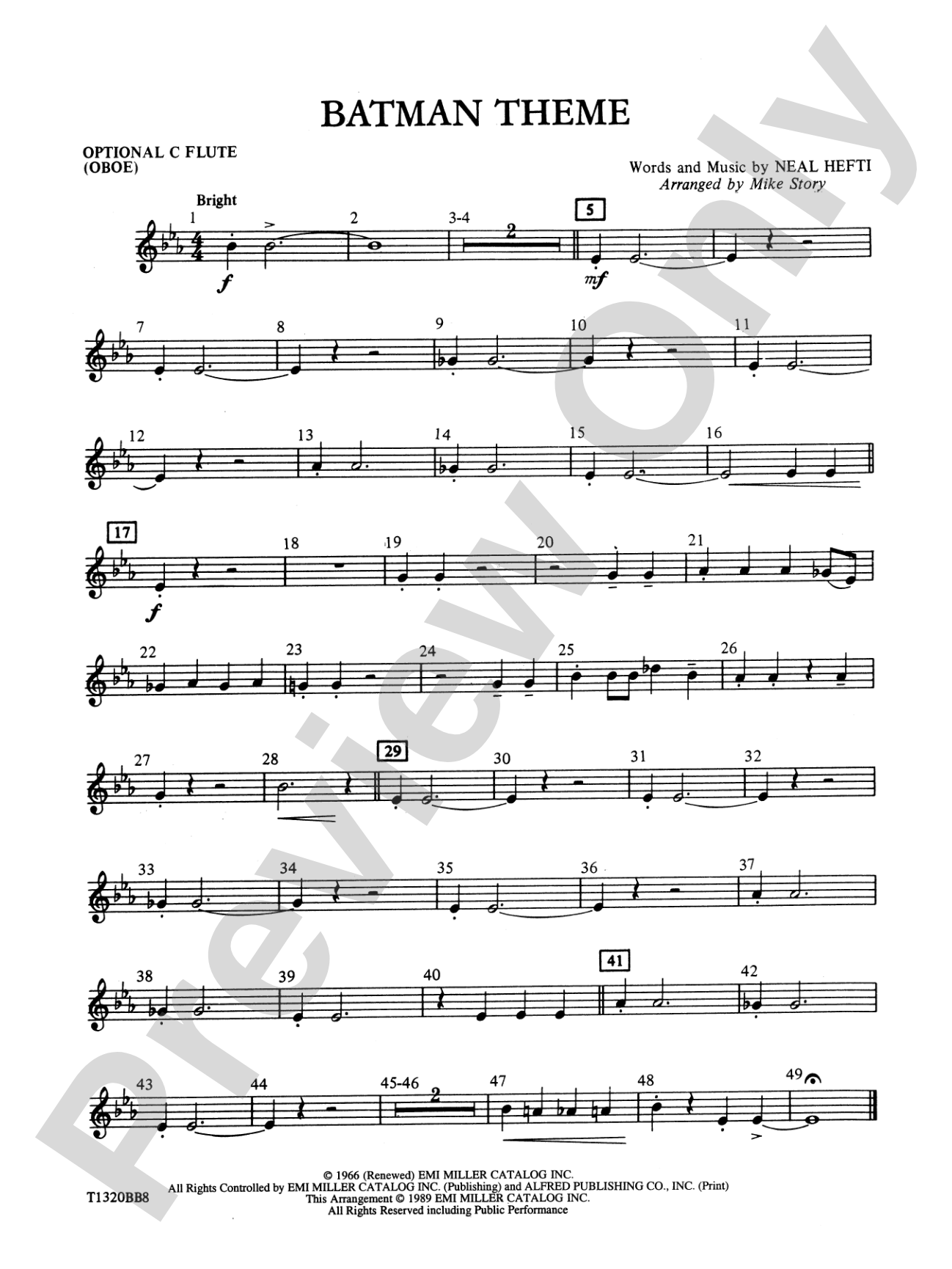 Batman Theme (from the Original TV Series): Oboe