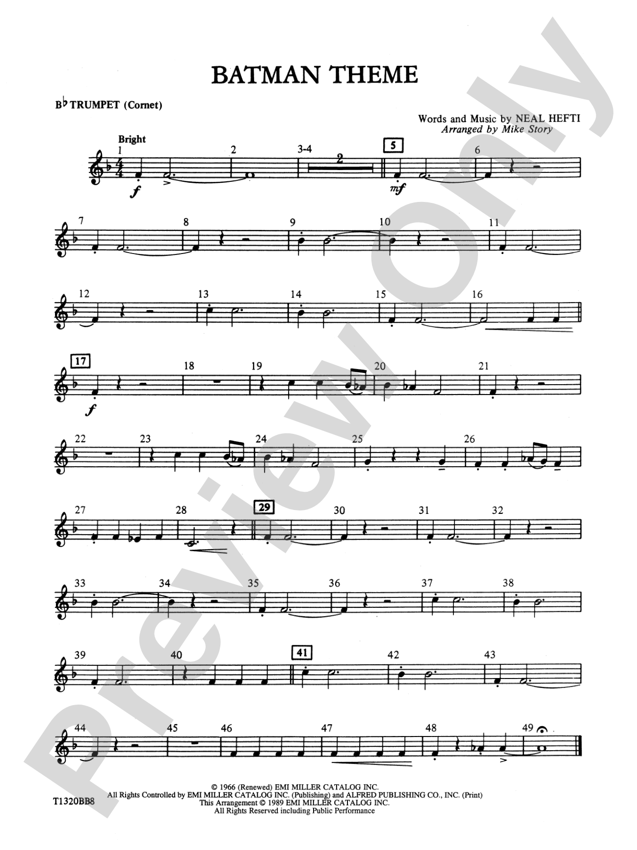 Batman Theme (from the Original TV Series): 1st B-flat Trumpet