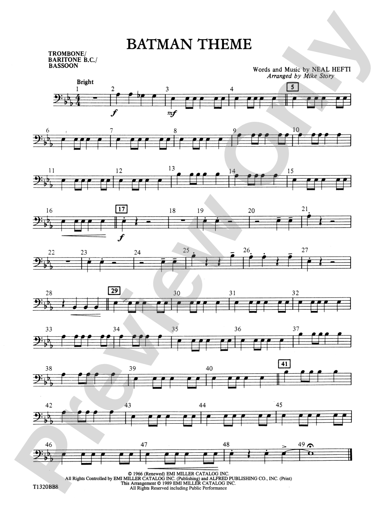 Batman Theme (from the Original TV Series): 1st Trombone
