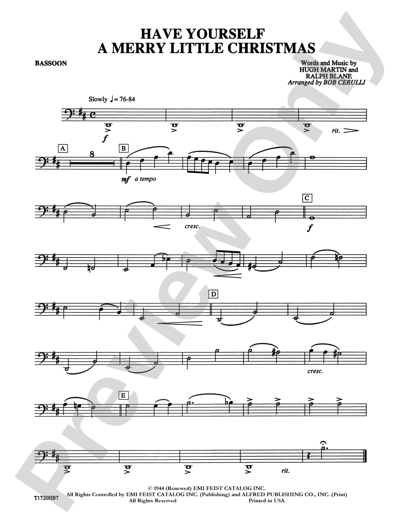 Have Yourself a Merry Little Christmas: Bassoon