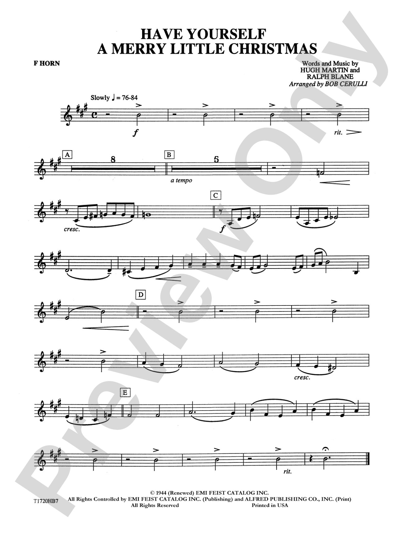 Have Yourself a Merry Little Christmas: 1st F Horn