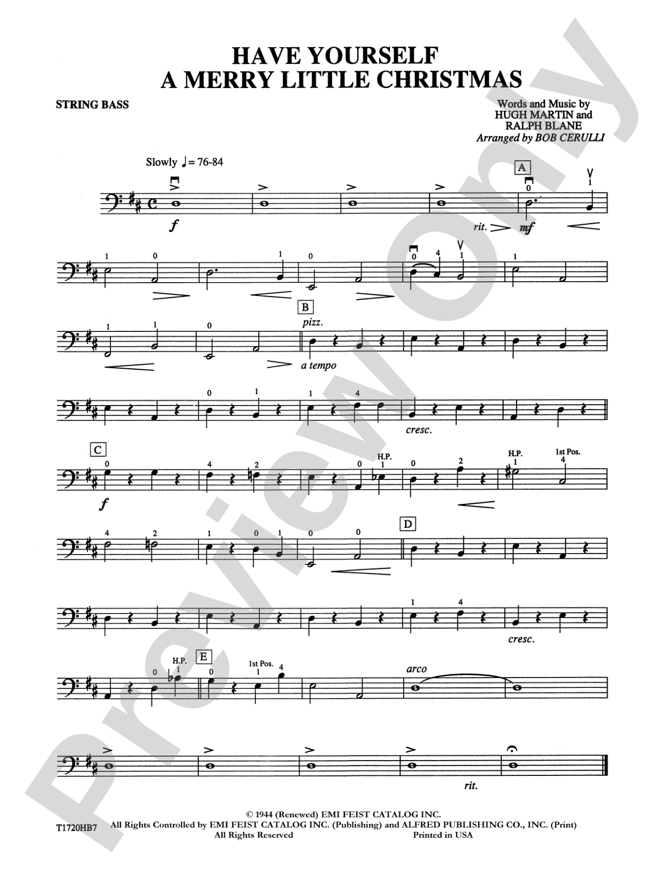 Have Yourself a Merry Little Christmas: String Bass
