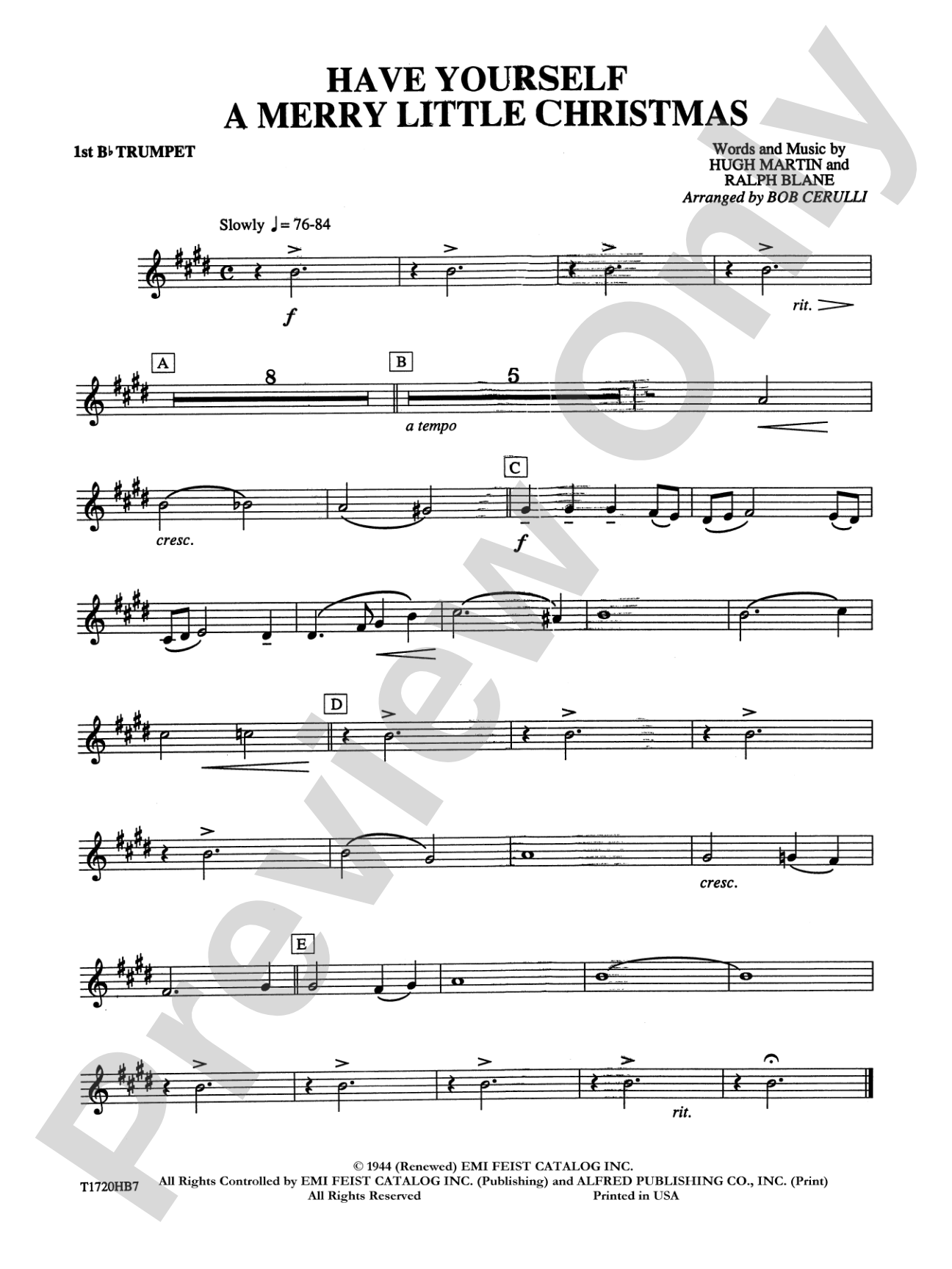 Have Yourself a Merry Little Christmas: 1st B-flat Trumpet