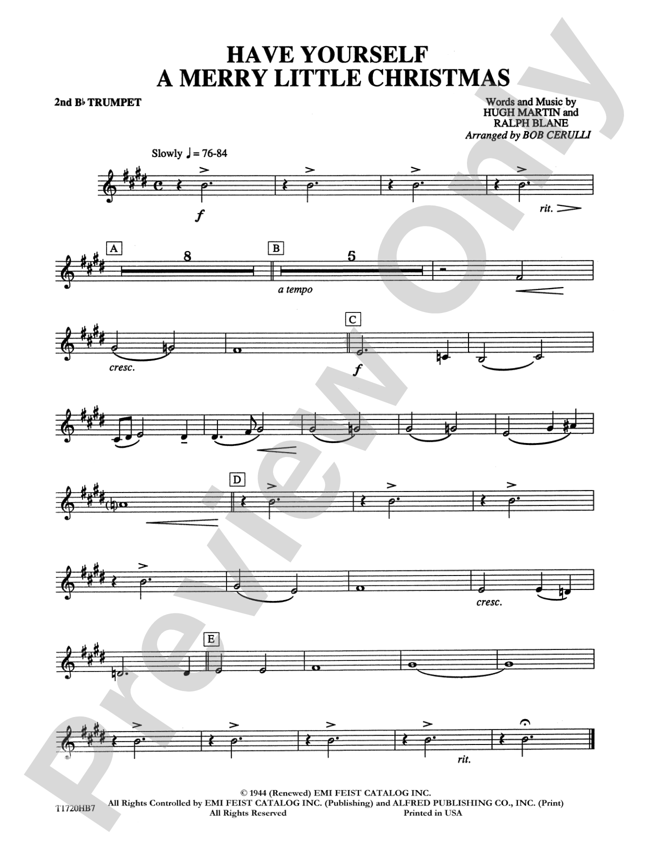 Have Yourself a Merry Little Christmas: 2nd B-flat Trumpet