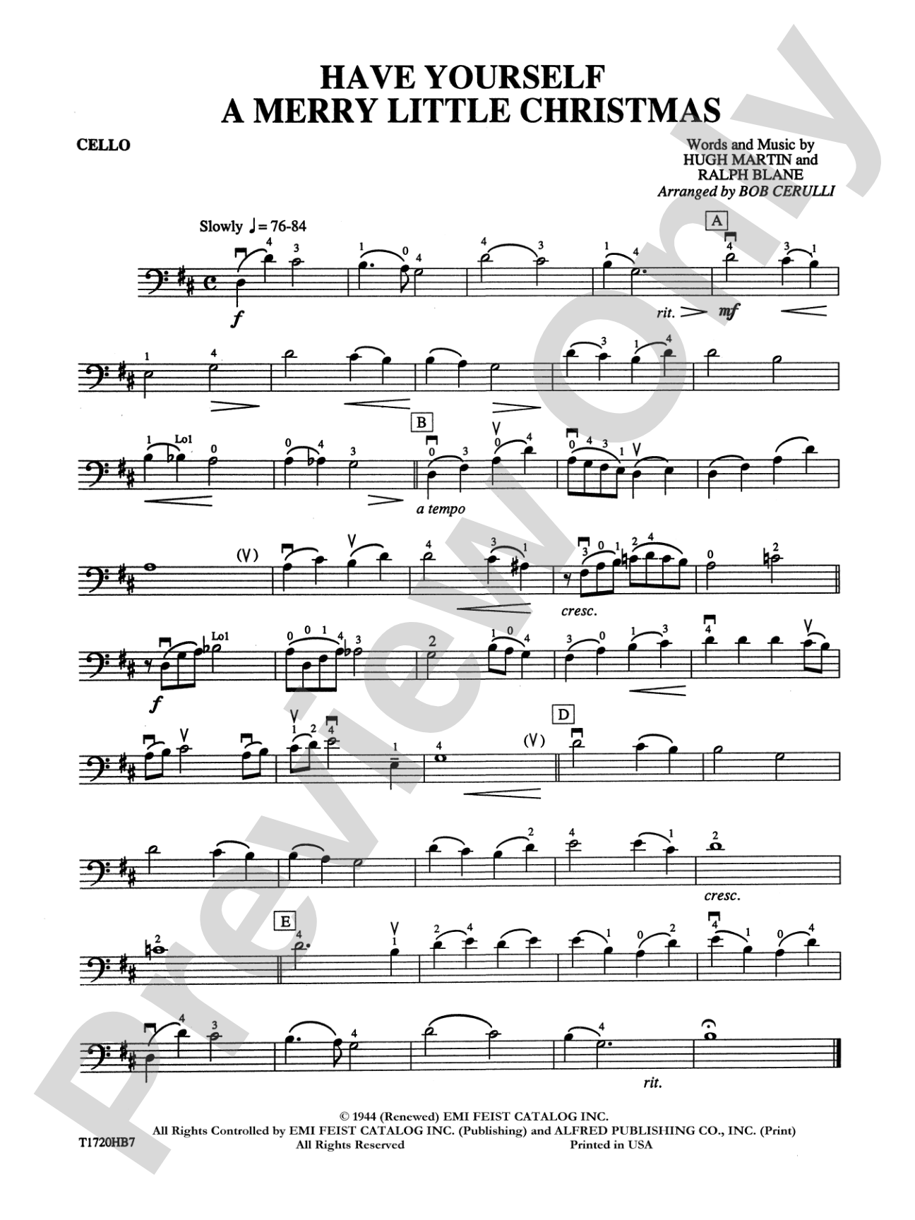 Have Yourself a Merry Little Christmas: Cello