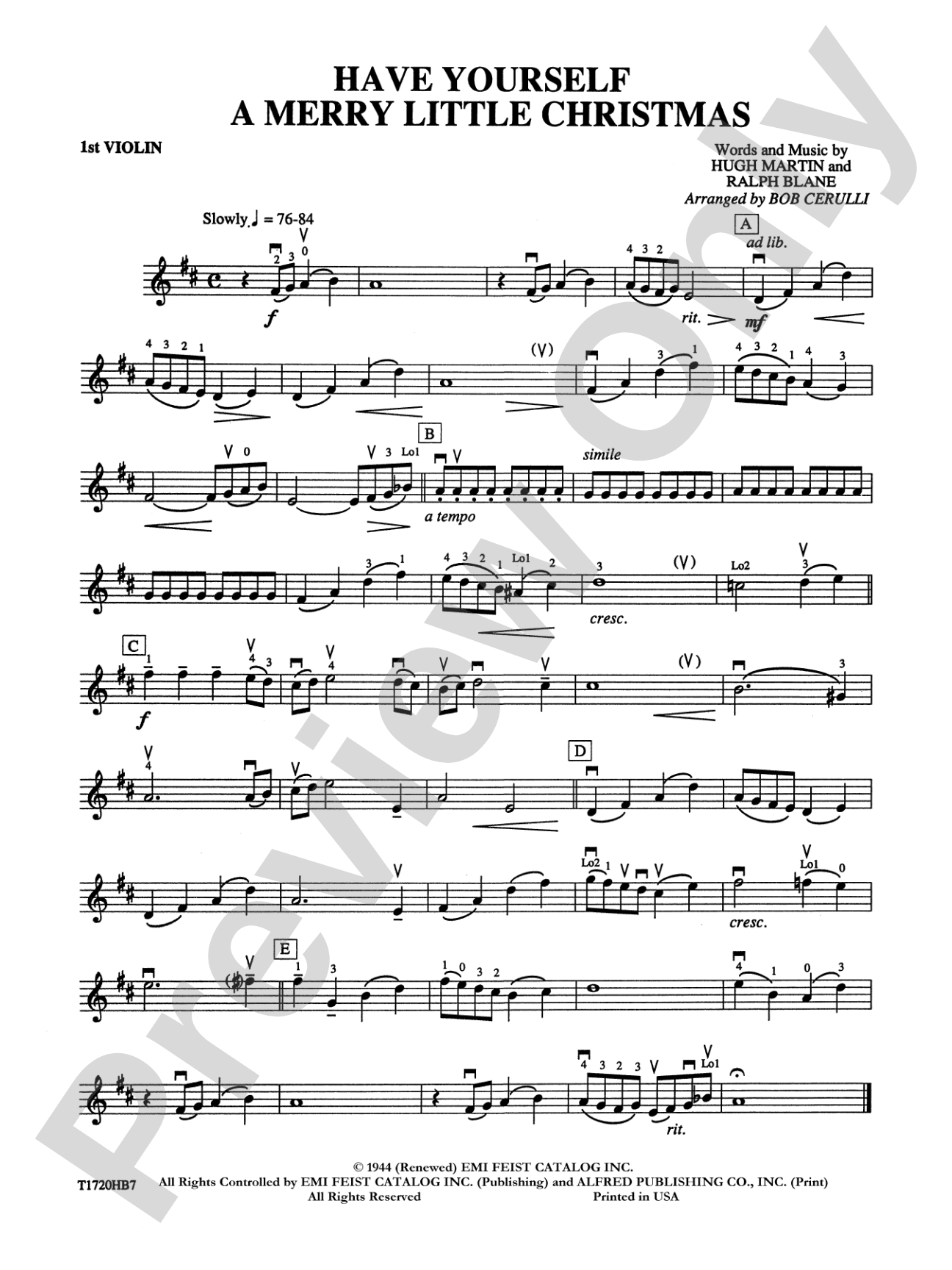 Have Yourself a Merry Little Christmas: 1st Violin