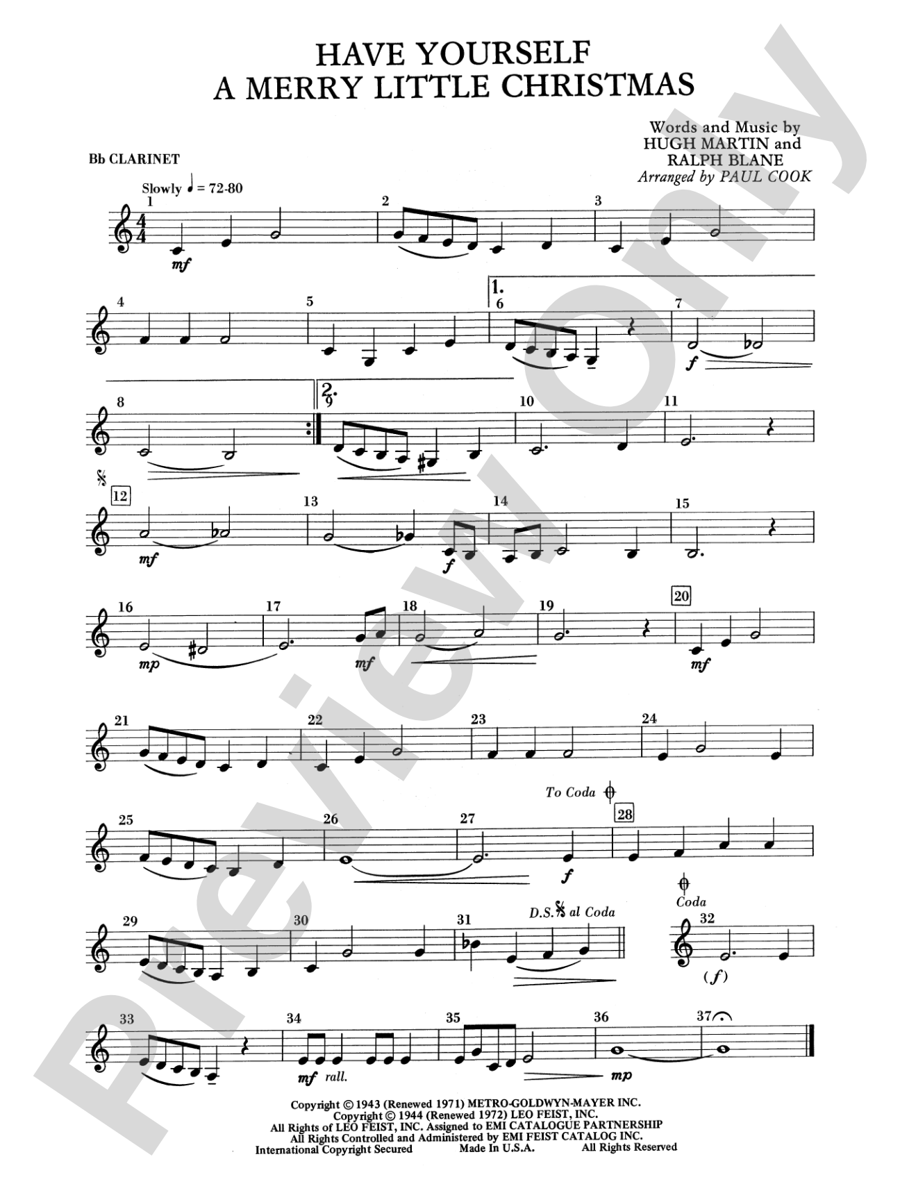 Have Yourself a Merry Little Christmas: 1st B-flat Clarinet