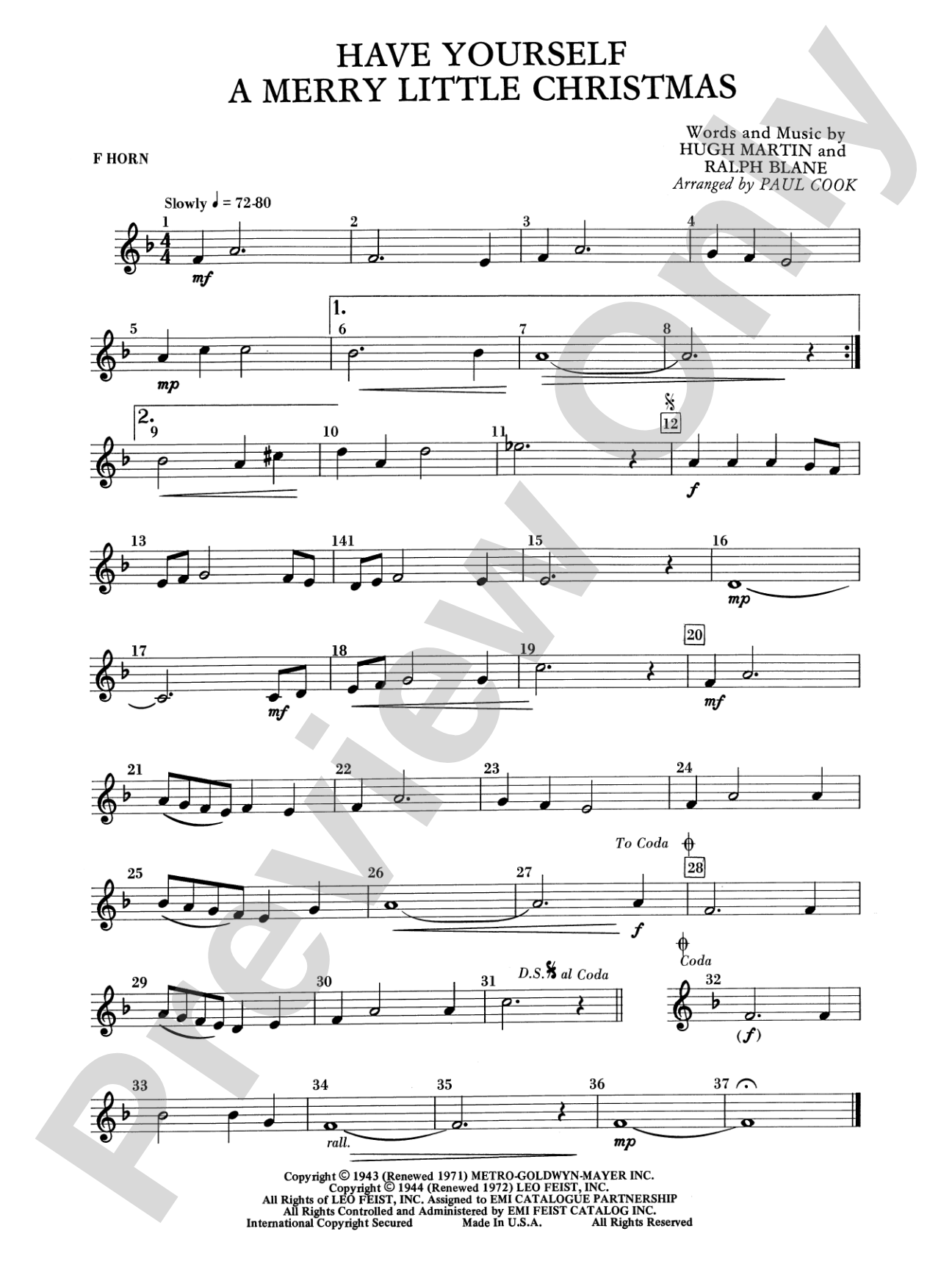 Have Yourself a Merry Little Christmas: 1st F Horn