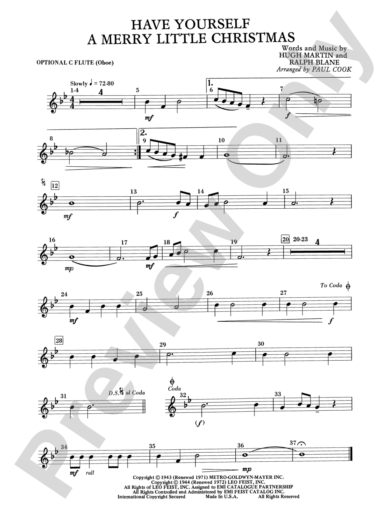 Have Yourself a Merry Little Christmas: Oboe