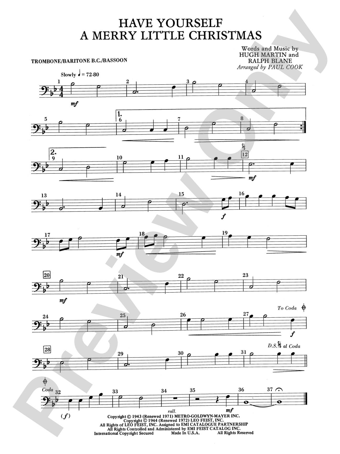 Have Yourself a Merry Little Christmas: 1st Trombone