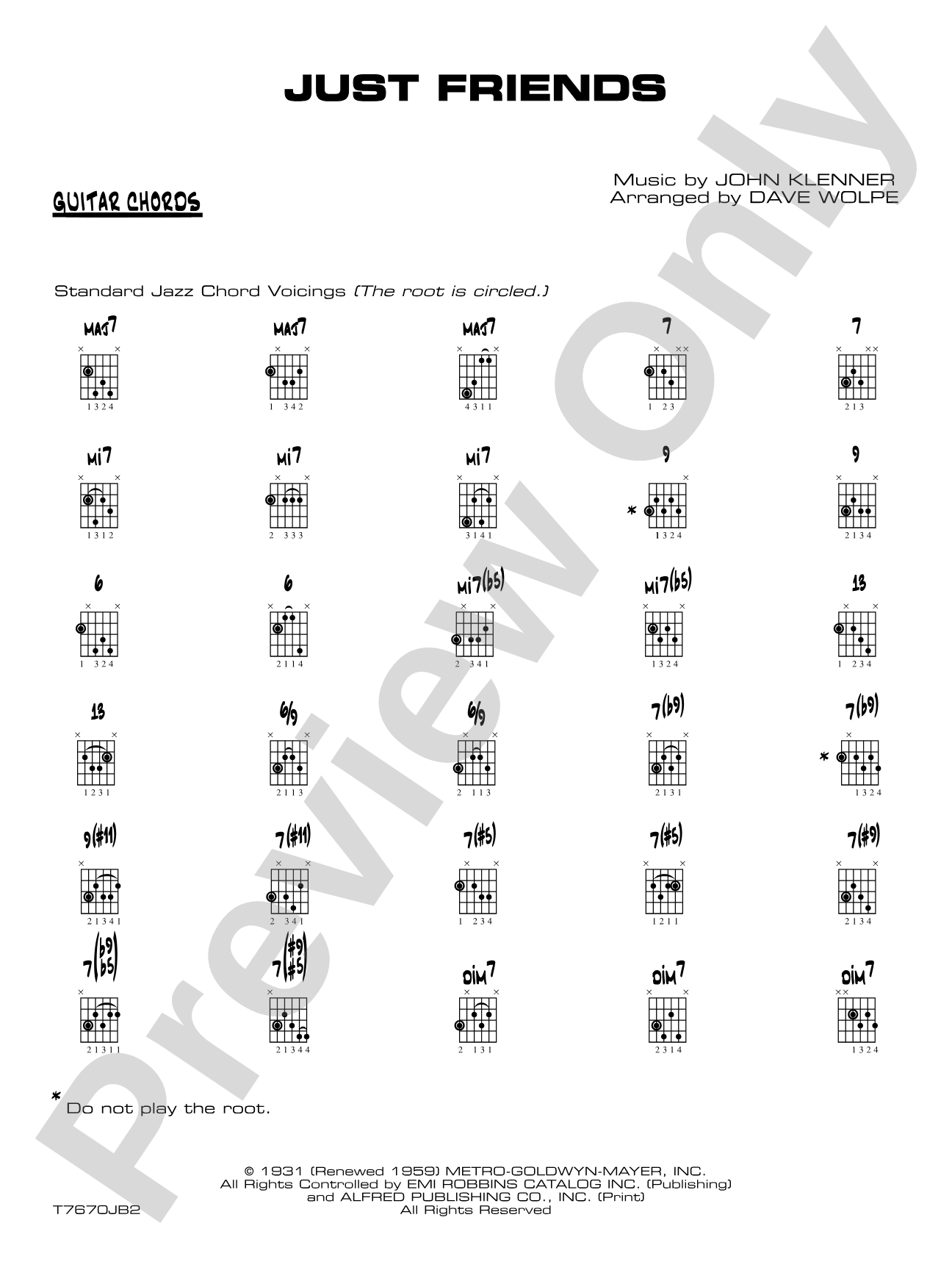 Just Friends: Guitar Chords