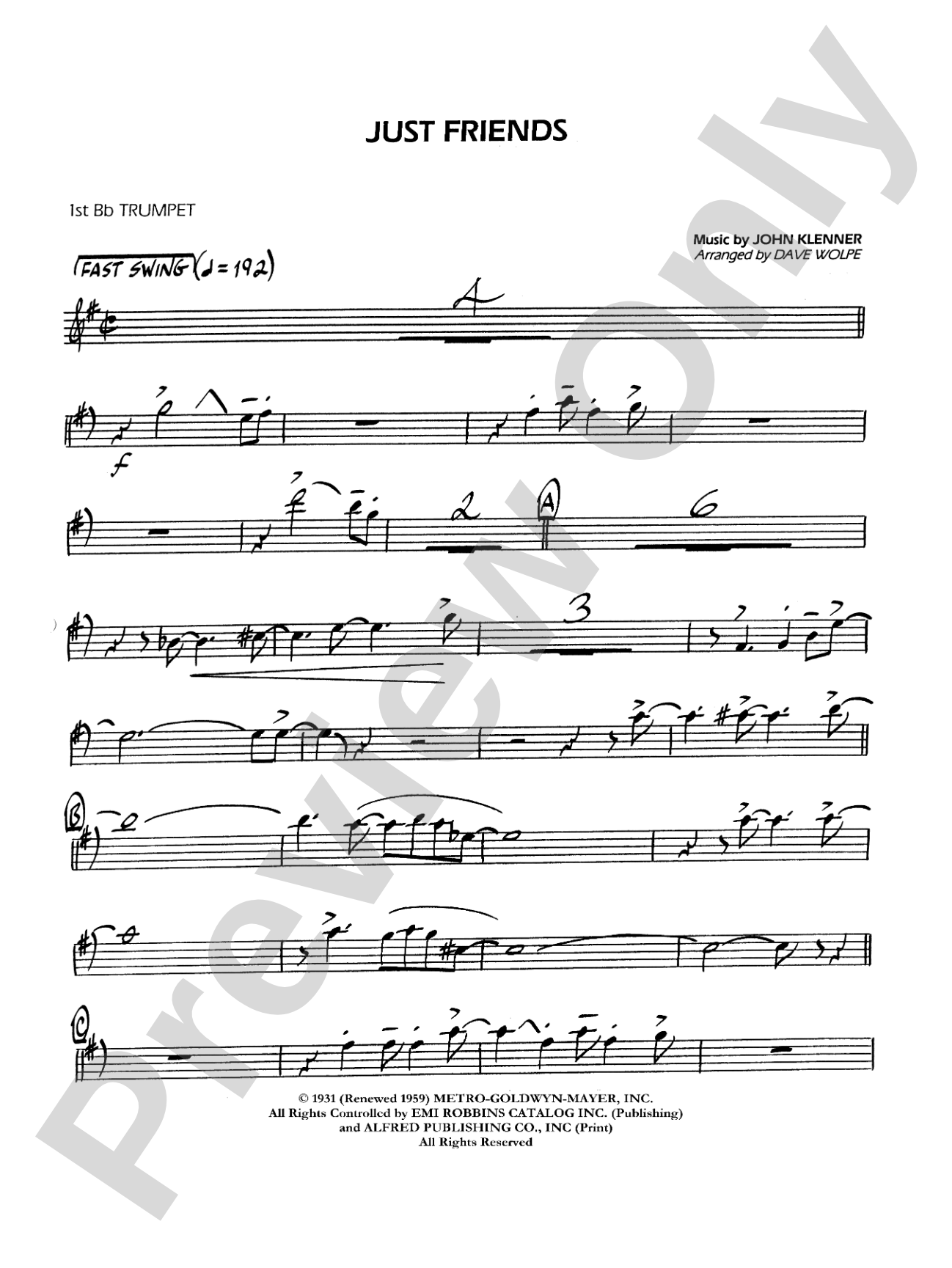 Just Friends: 1st B-flat Trumpet