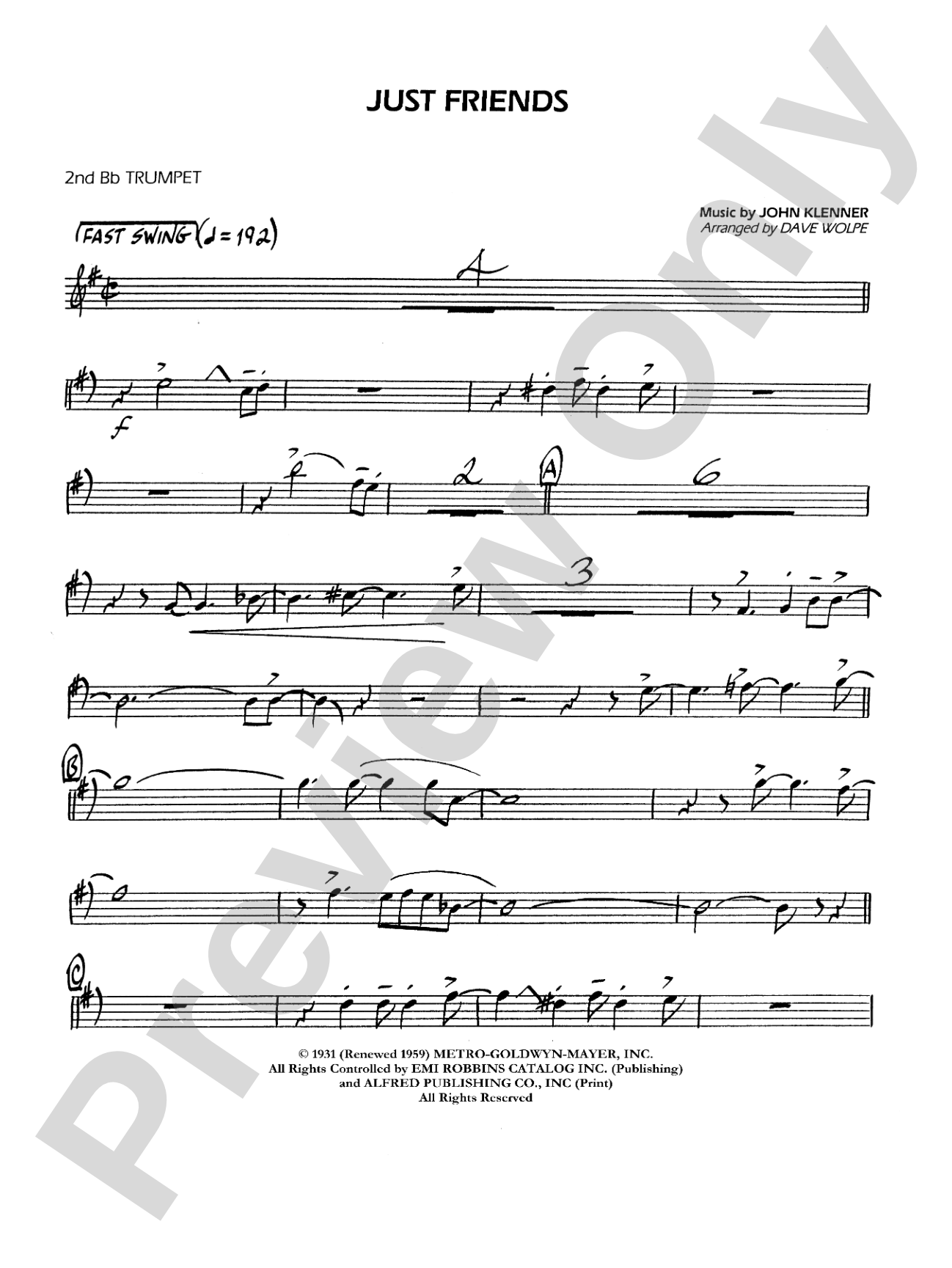 Just Friends: 2nd B-flat Trumpet