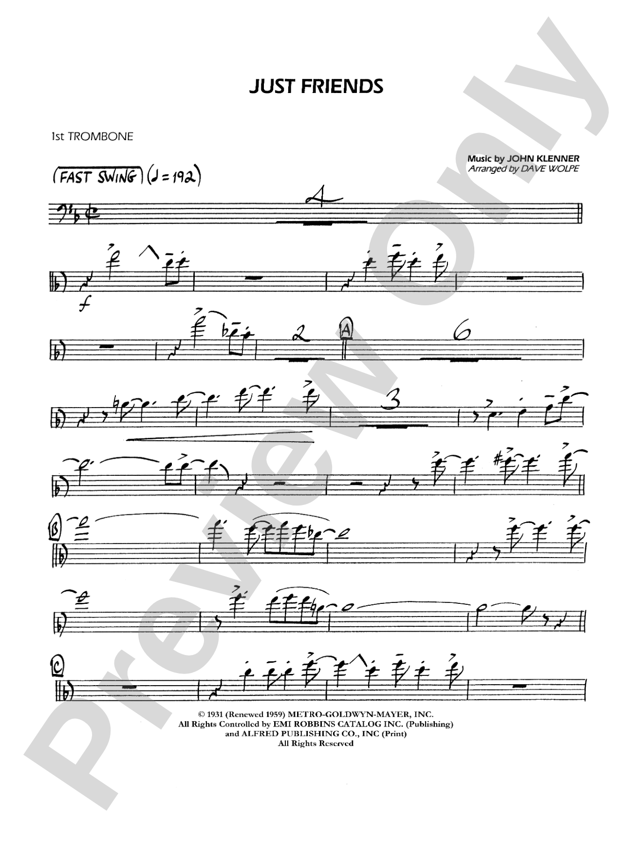 Just Friends: 1st Trombone
