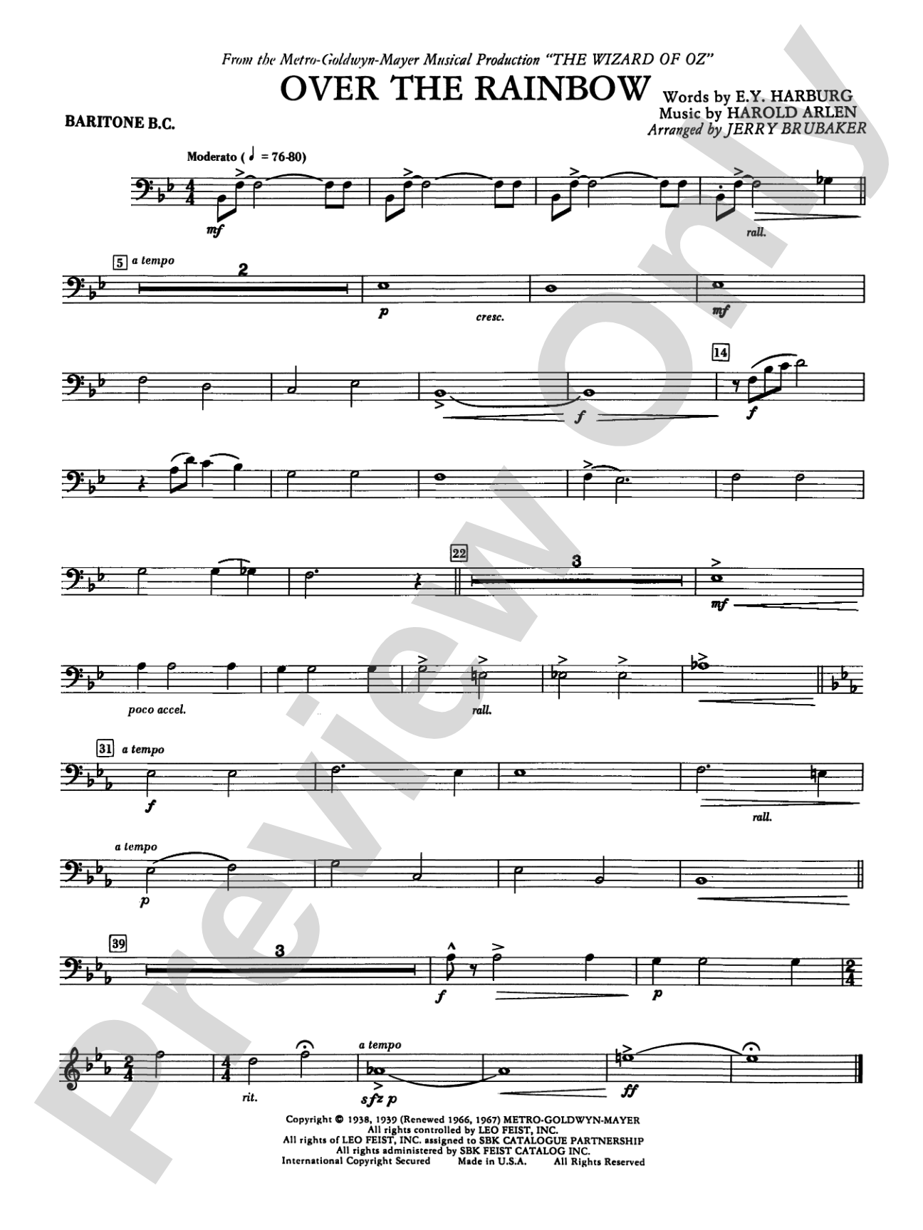 Over the Rainbow: Baritone B.C.