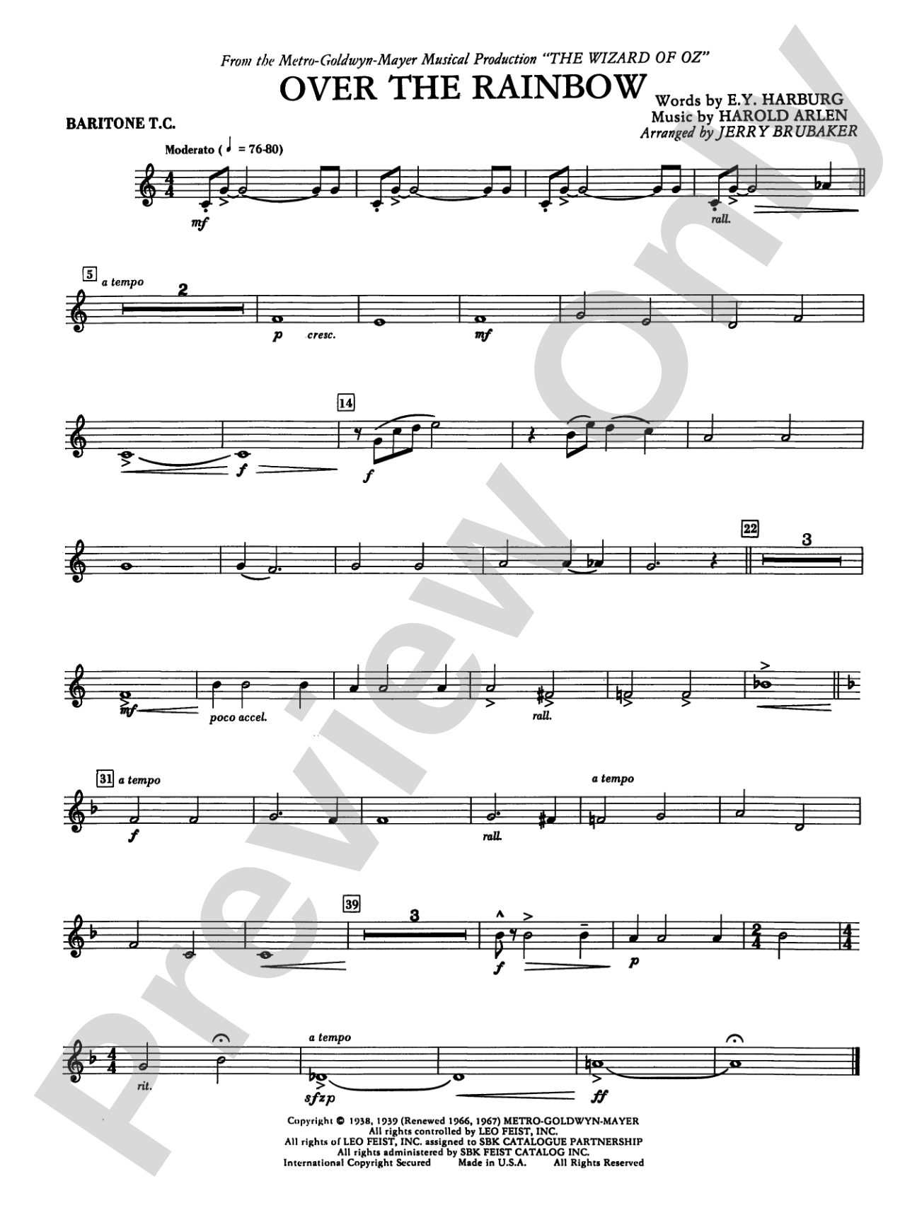 Over the Rainbow: Baritone T.C.