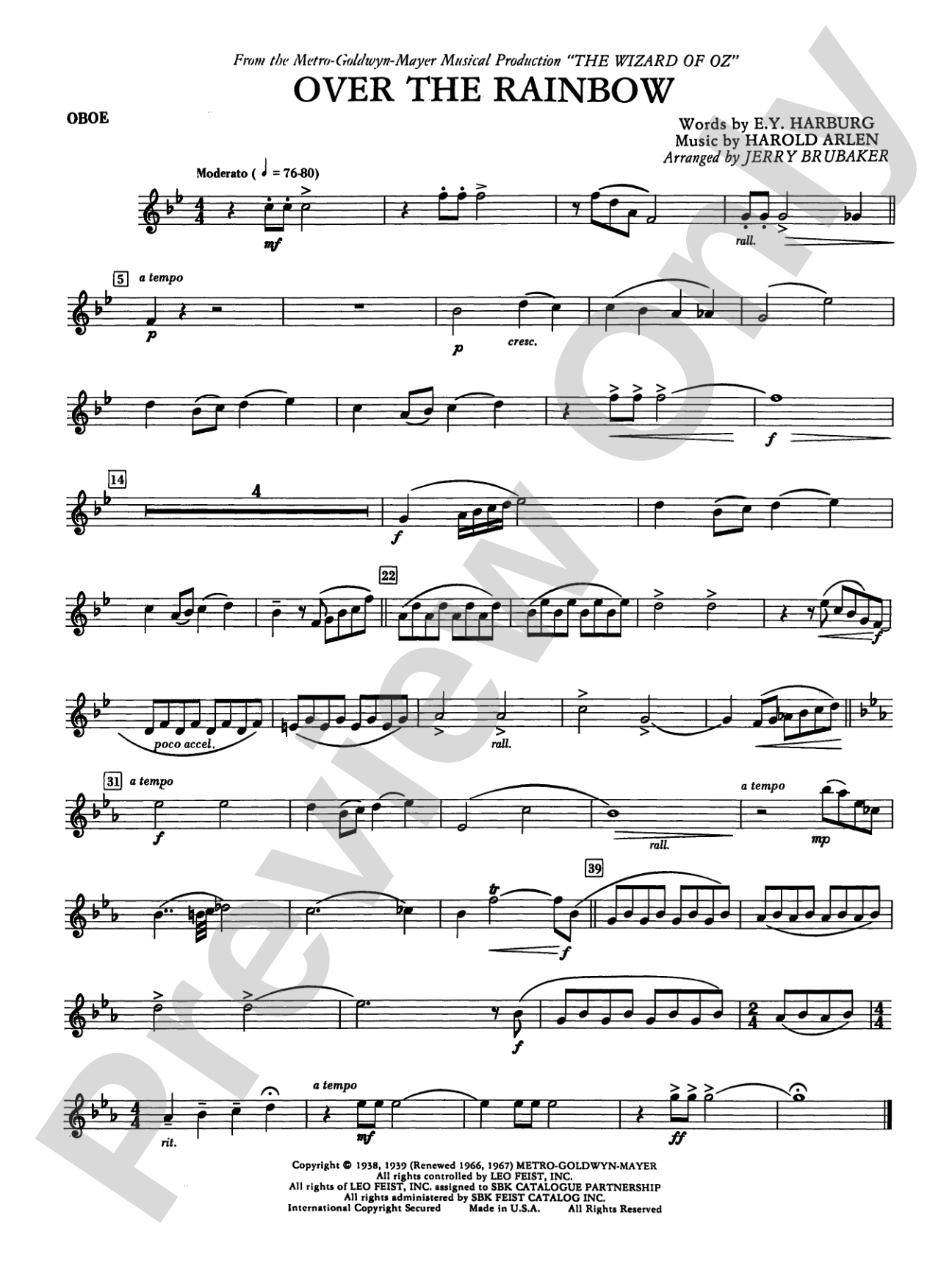 Over the Rainbow: Oboe