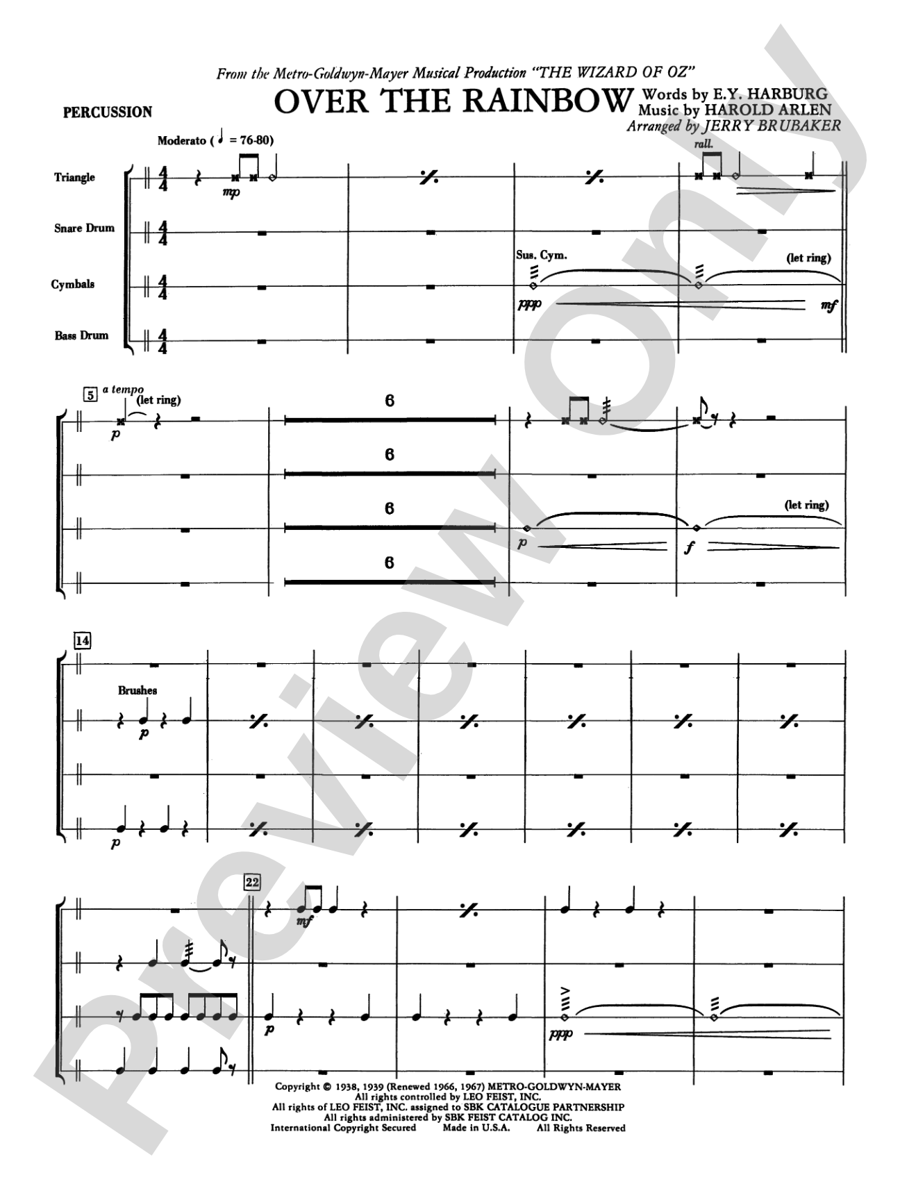 Over the Rainbow: 1st Percussion