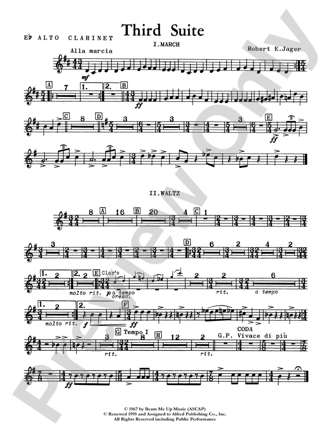 Third Suite (I. March, II. Waltz, III. Rondo): E-flat Alto Clarinet