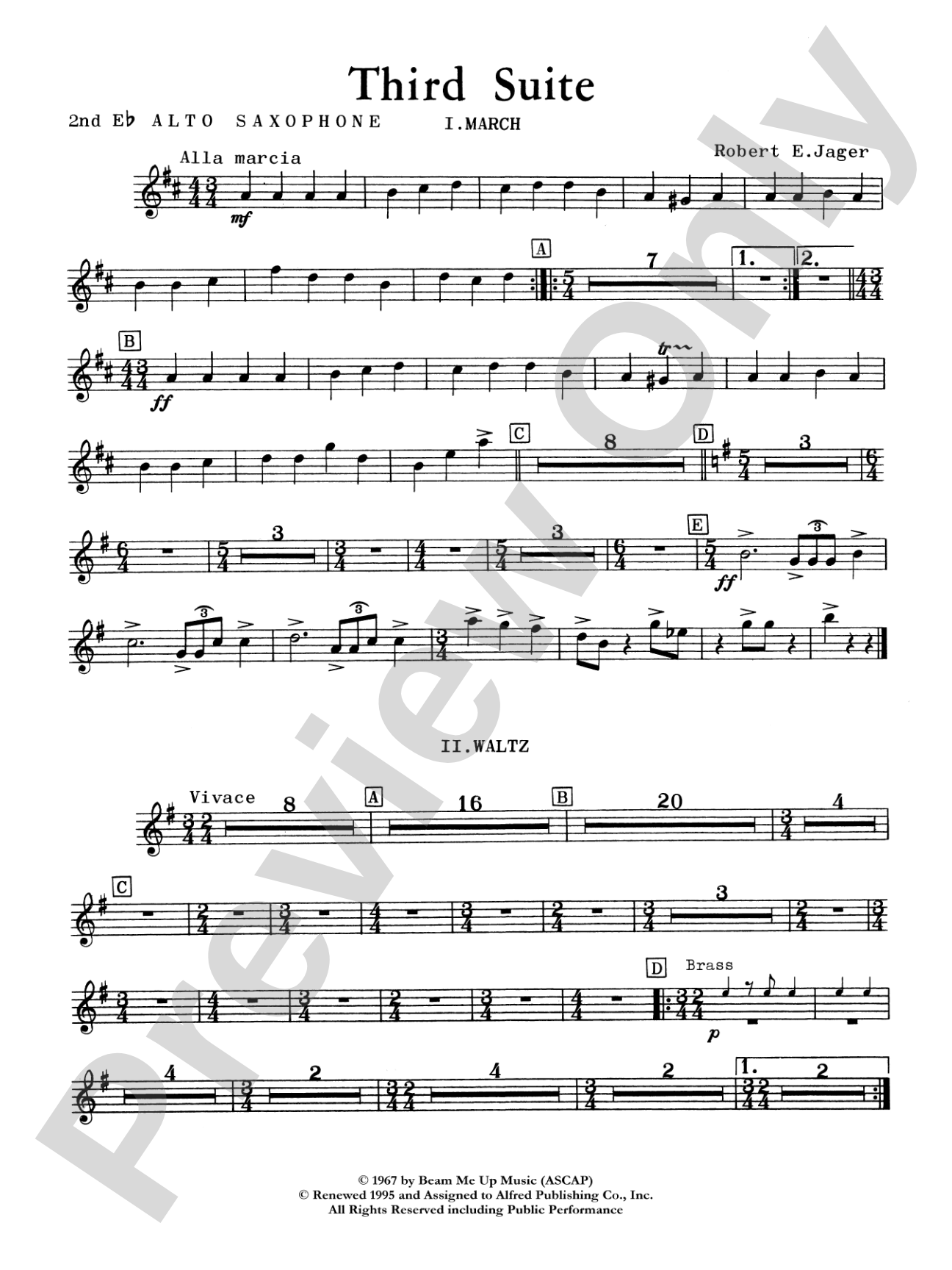 Third Suite (I. March, II. Waltz, III. Rondo): 2nd E-flat Alto Saxophone