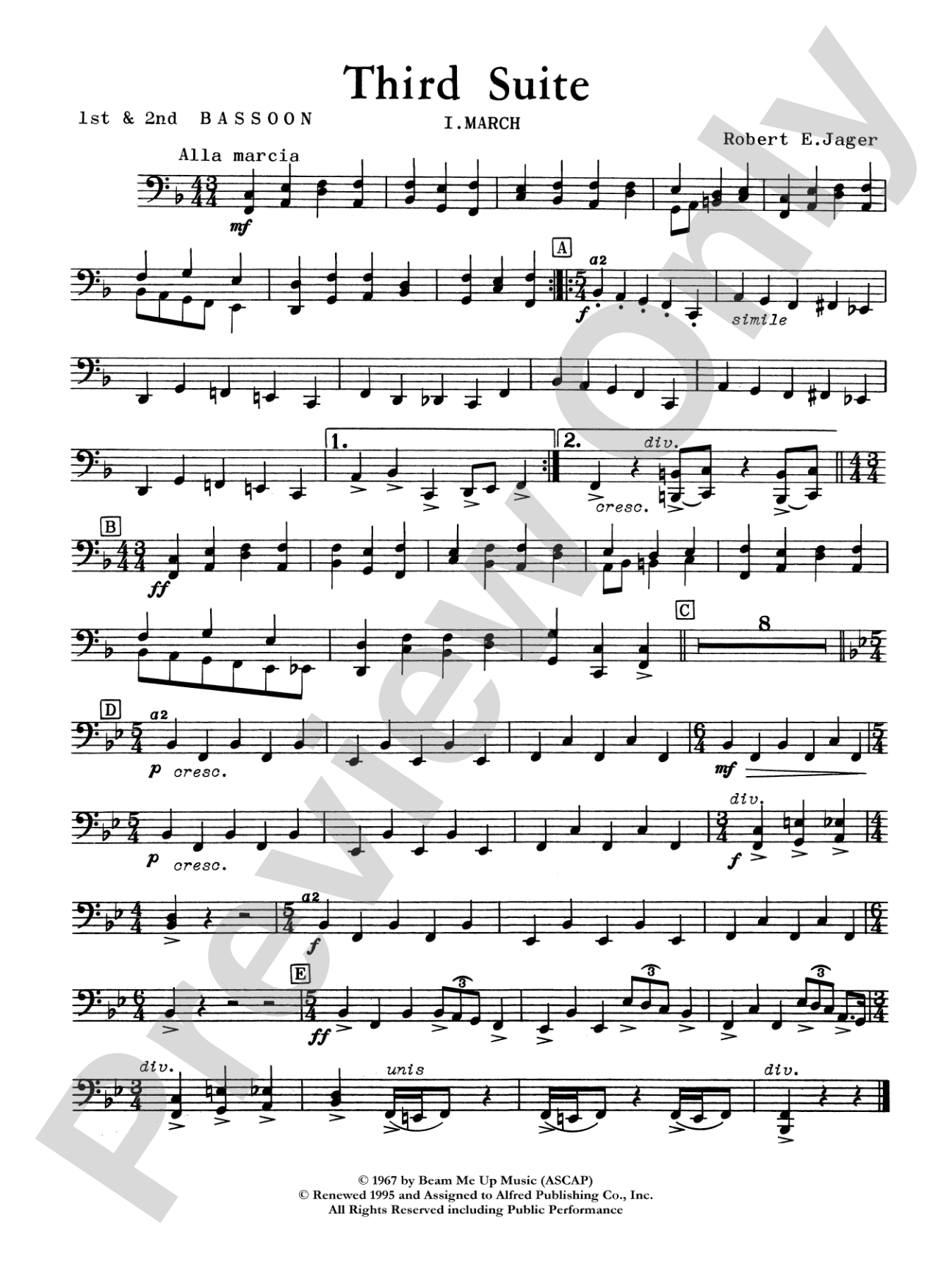 Third Suite (I. March, II. Waltz, III. Rondo): Bassoon