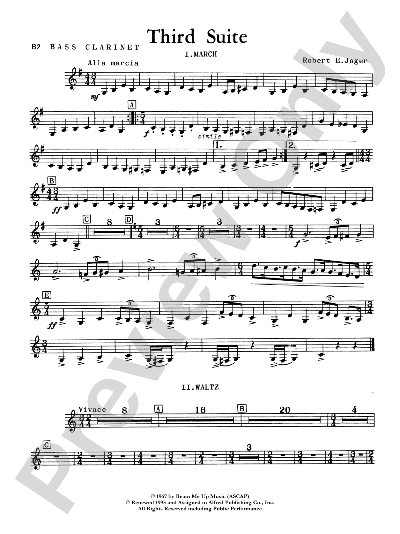 Third Suite (I. March, II. Waltz, III. Rondo): B-flat Bass Clarinet