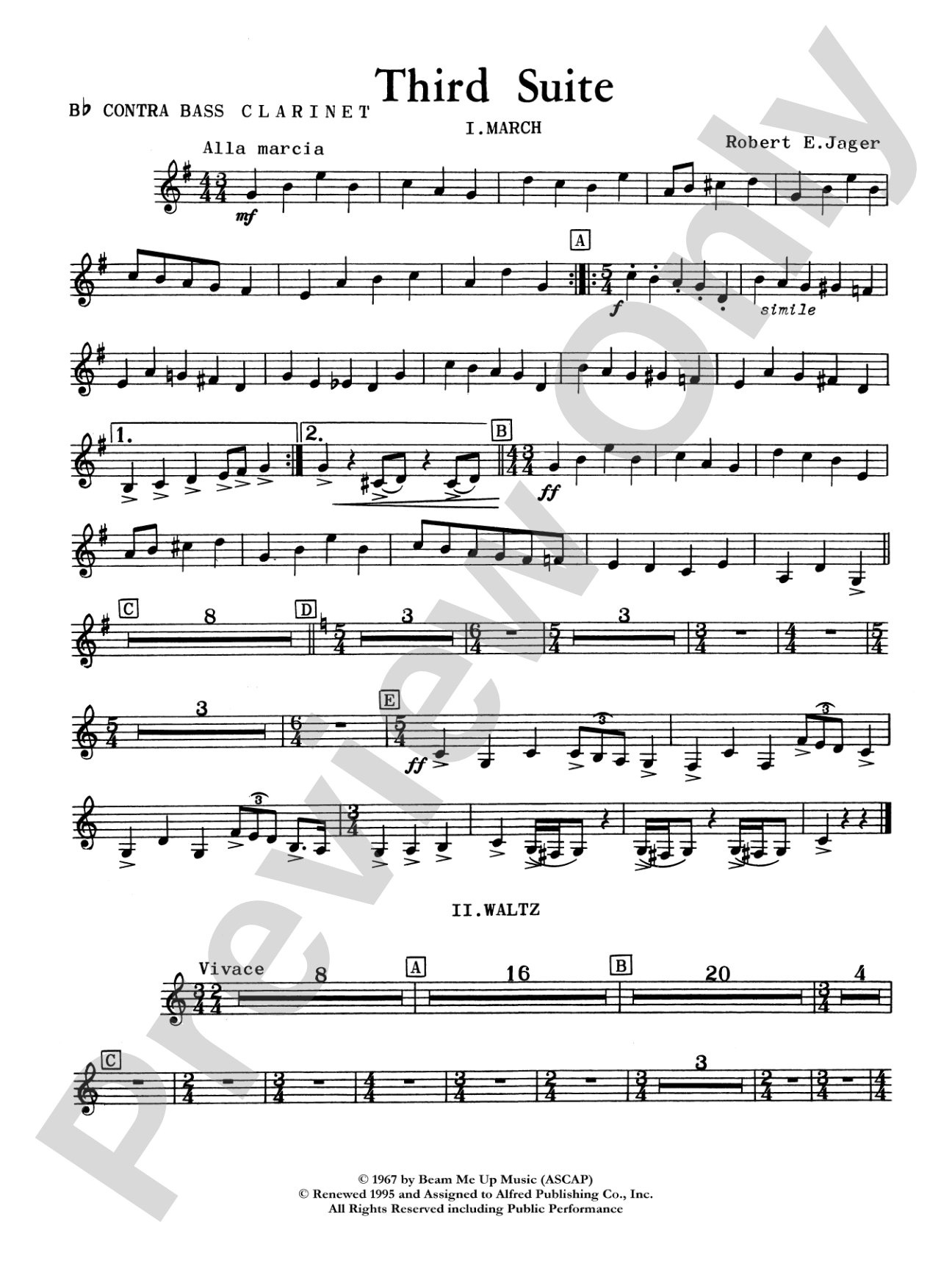 Third Suite (I. March, II. Waltz, III. Rondo): B-flat Contrabass Clarinet